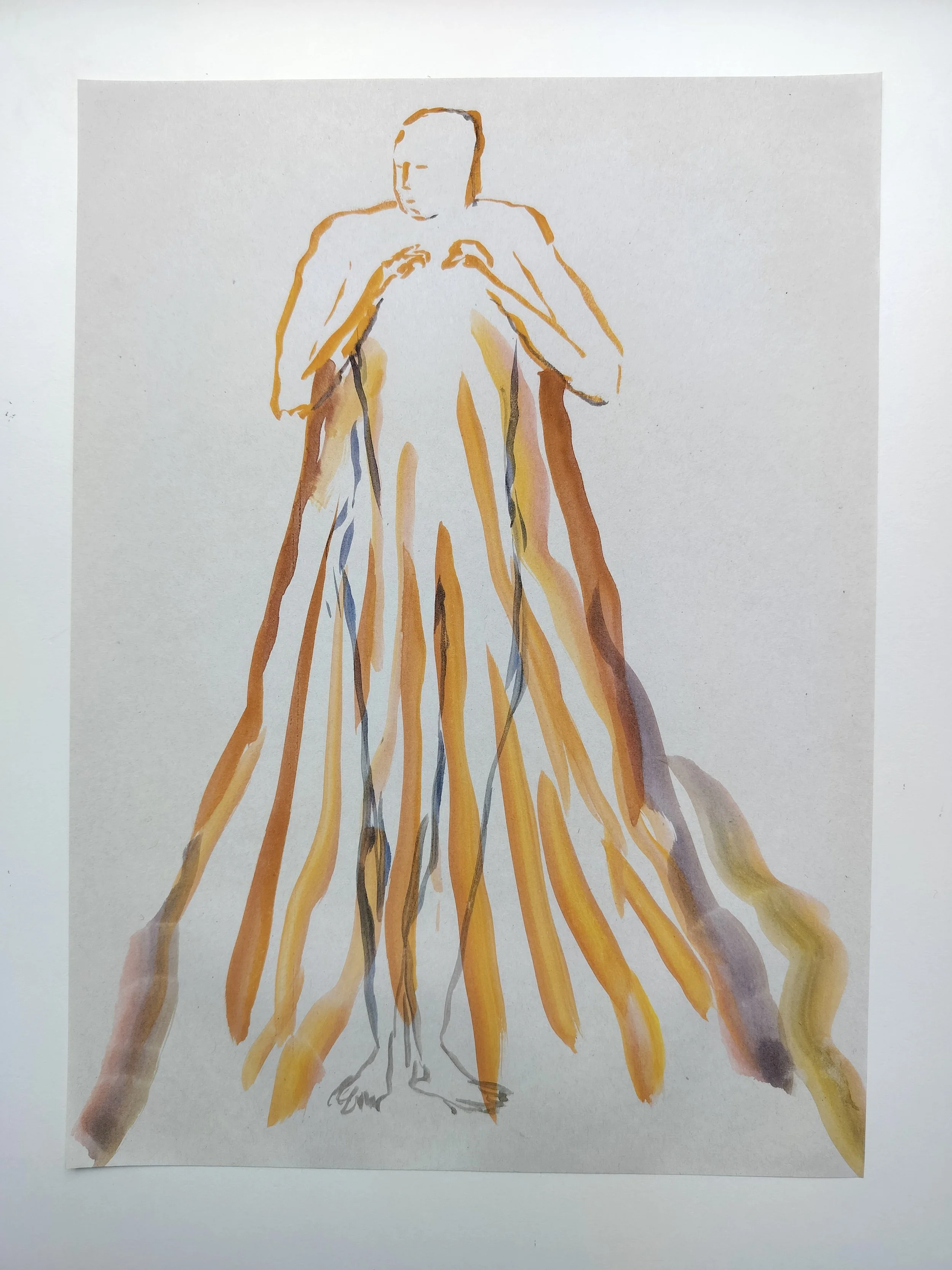 "100 Figures" (2024) 
Watercolour on recycled A4 paper
