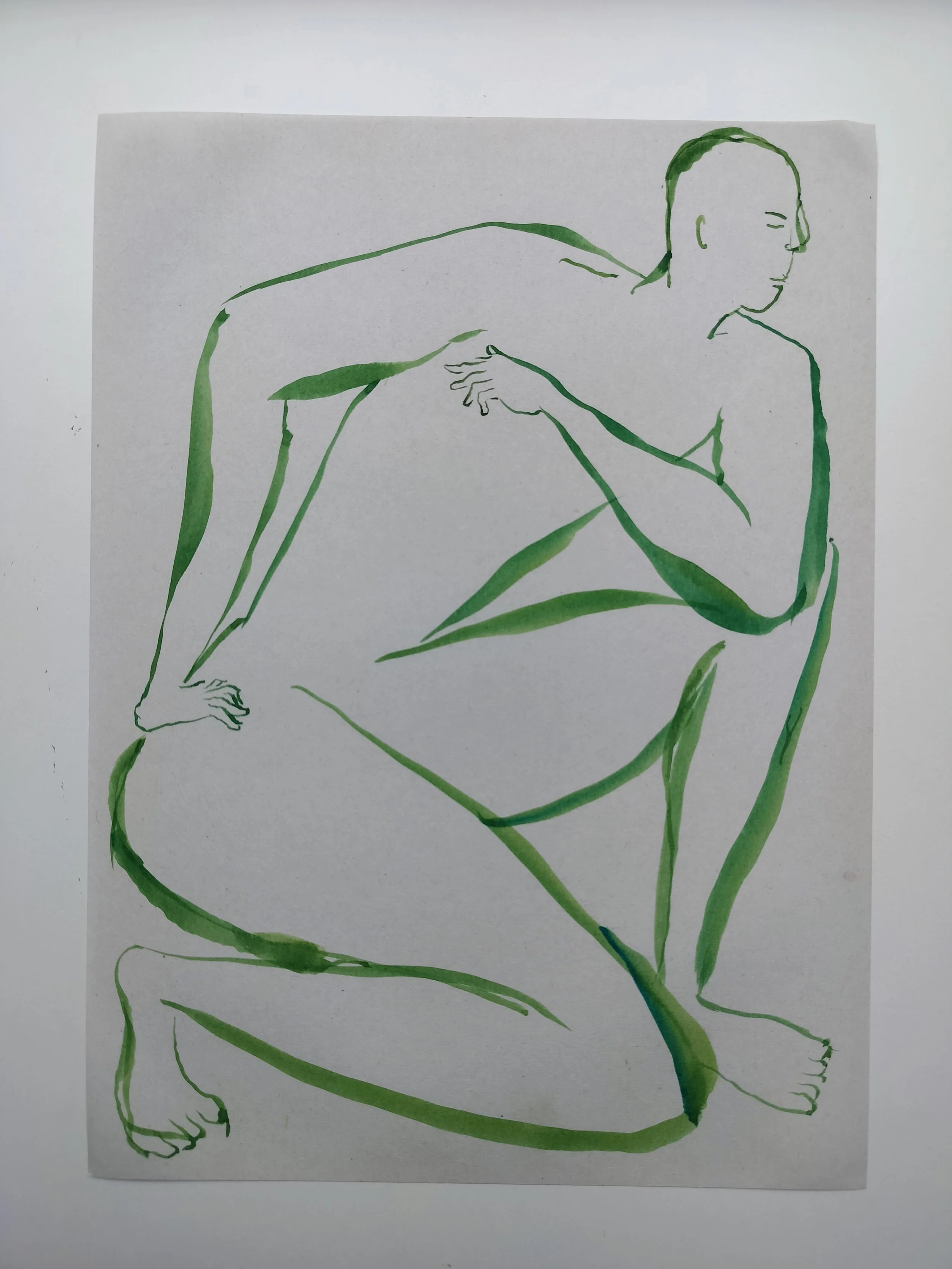 "100 Figures" (2024) 
Watercolour on recycled A4 paper