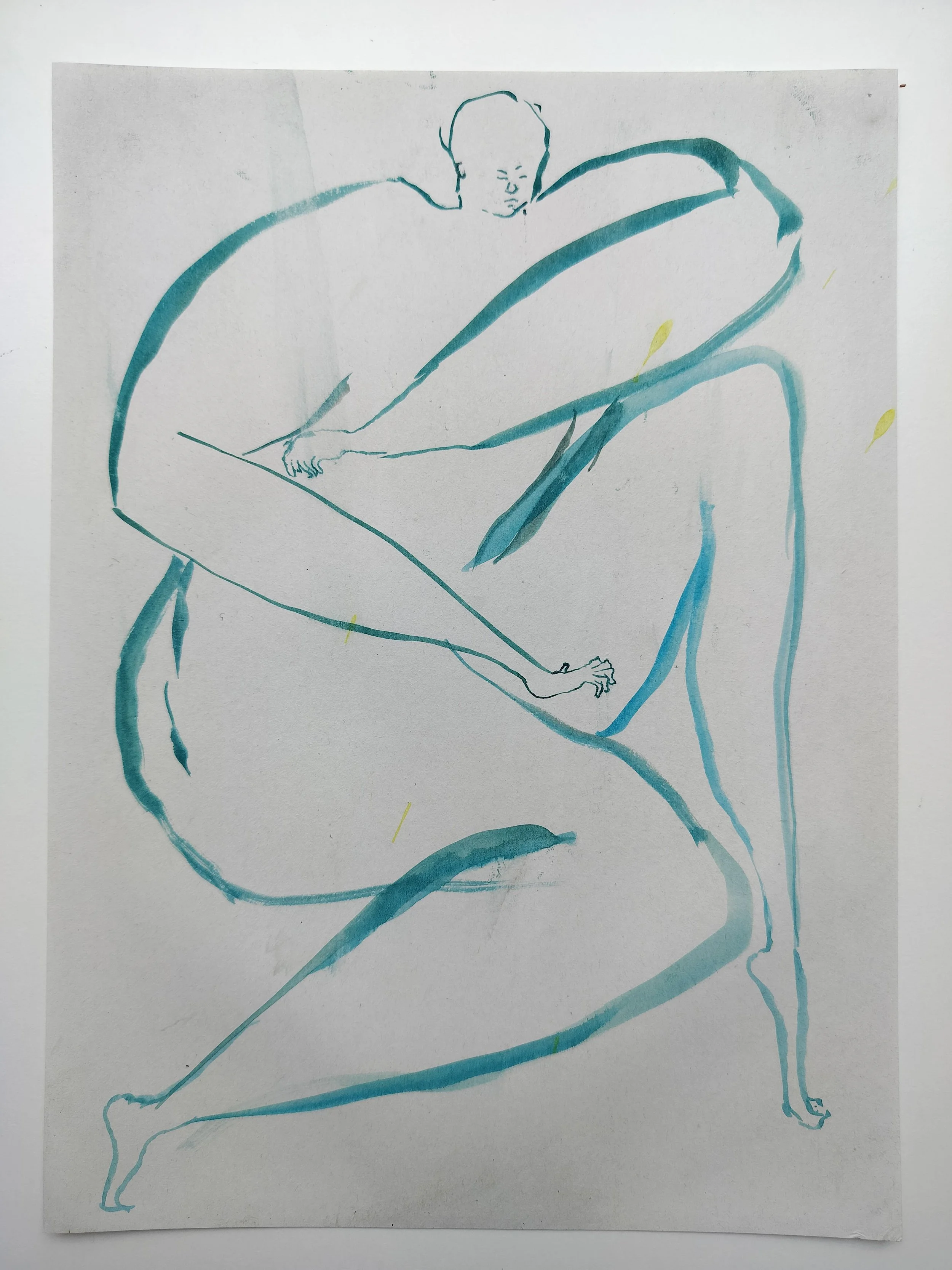 "100 Figures" (2024) 
Watercolour on recycled A4 paper