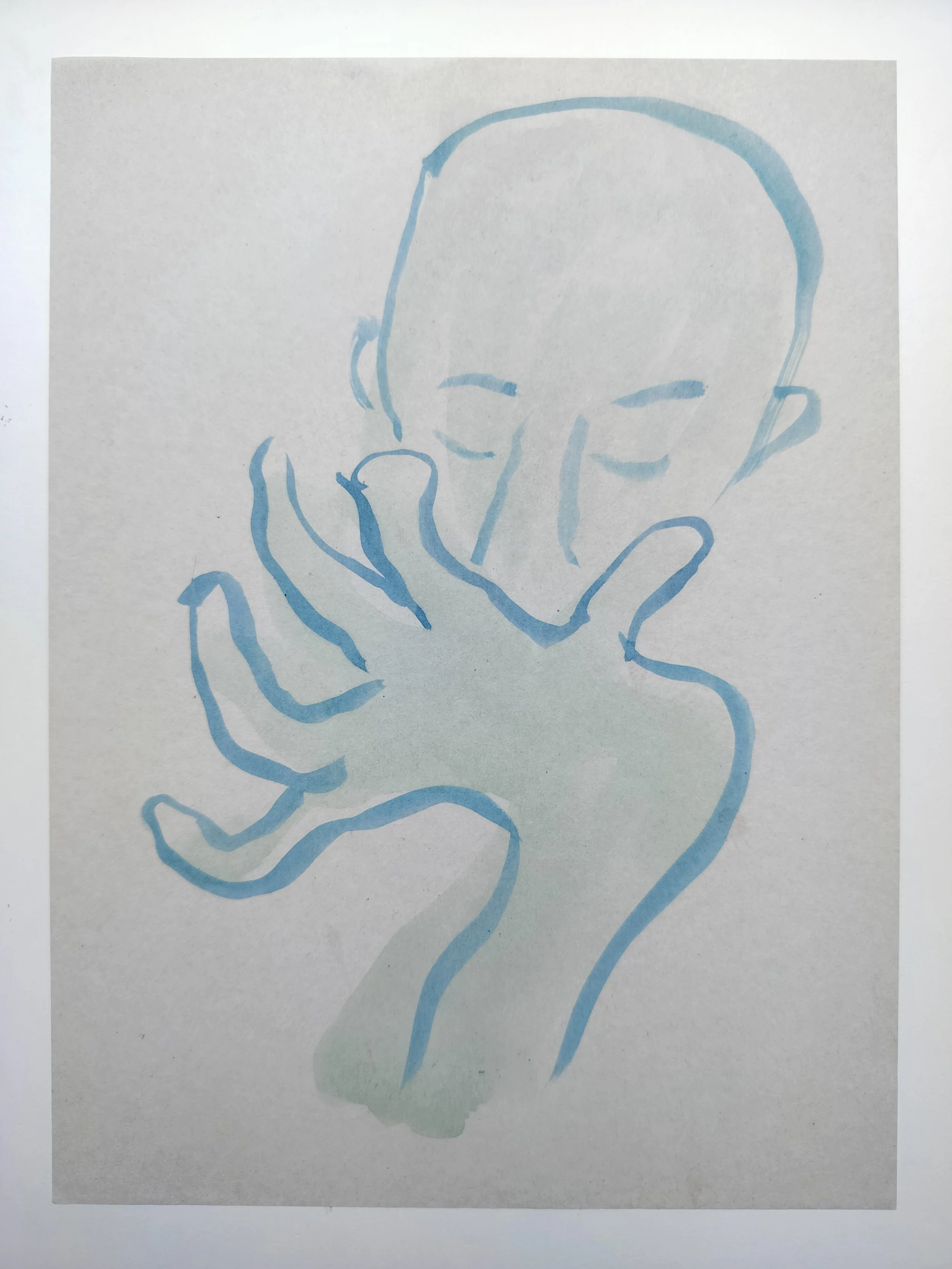 "100 Figures" (2024) 
Watercolour on recycled A4 paper