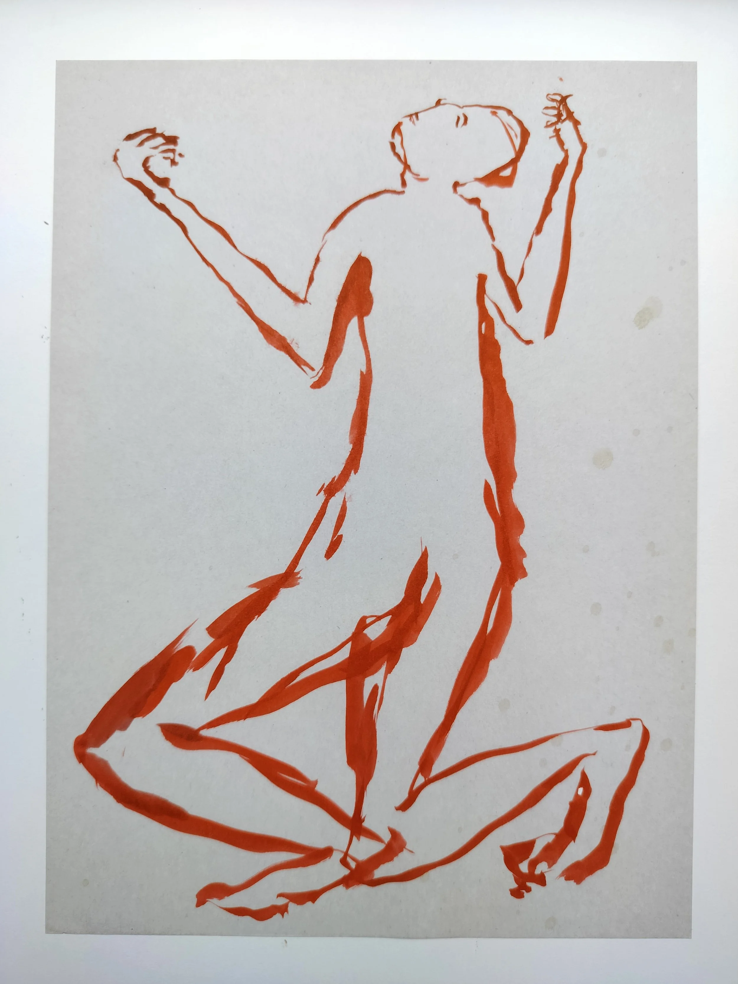 "100 Figures" (2024) 
Watercolour on recycled A4 paper