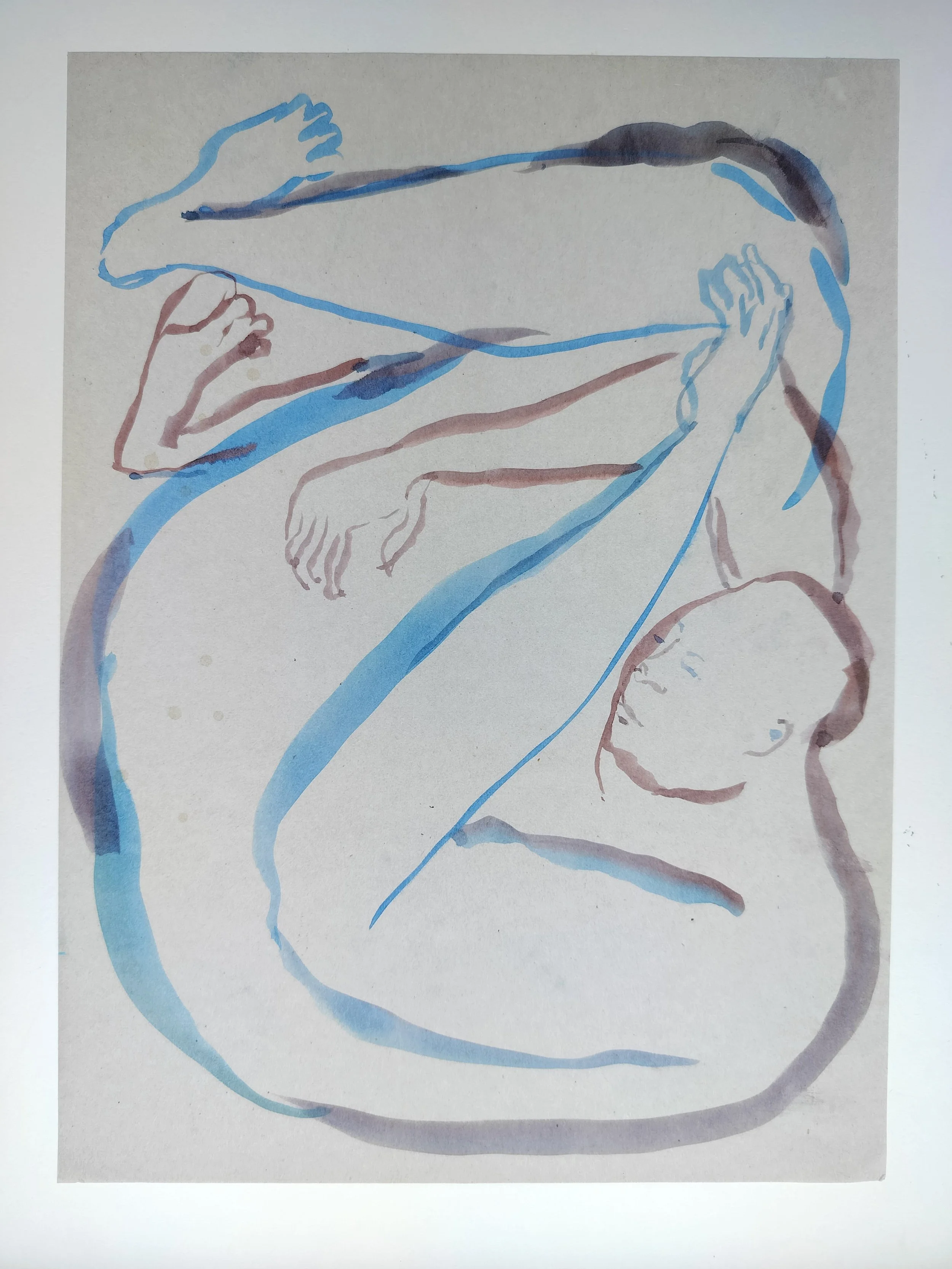 "100 Figures" (2024) 
Watercolour on recycled A4 paper