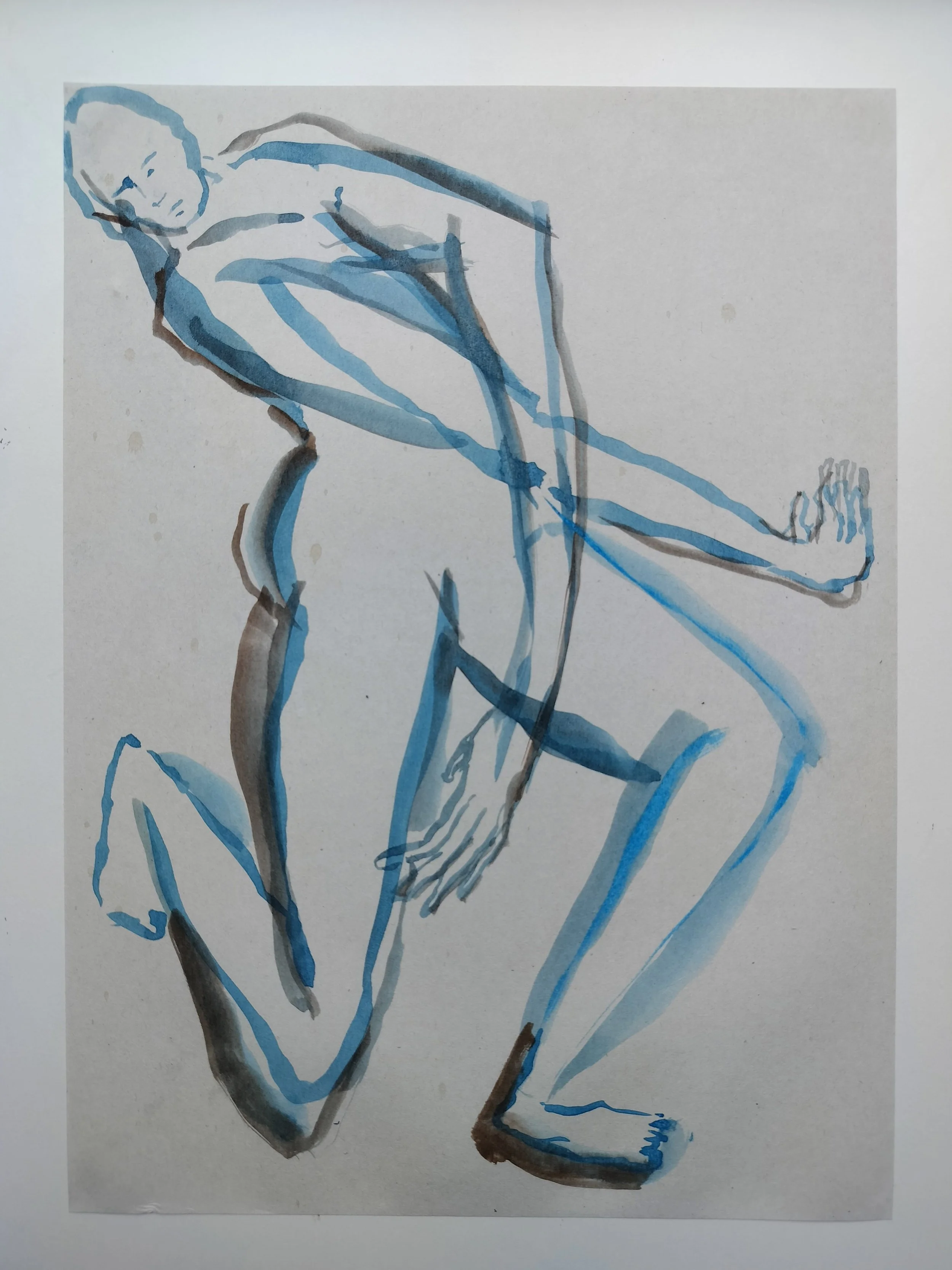 "100 Figures" (2024) 
Watercolour on recycled A4 paper