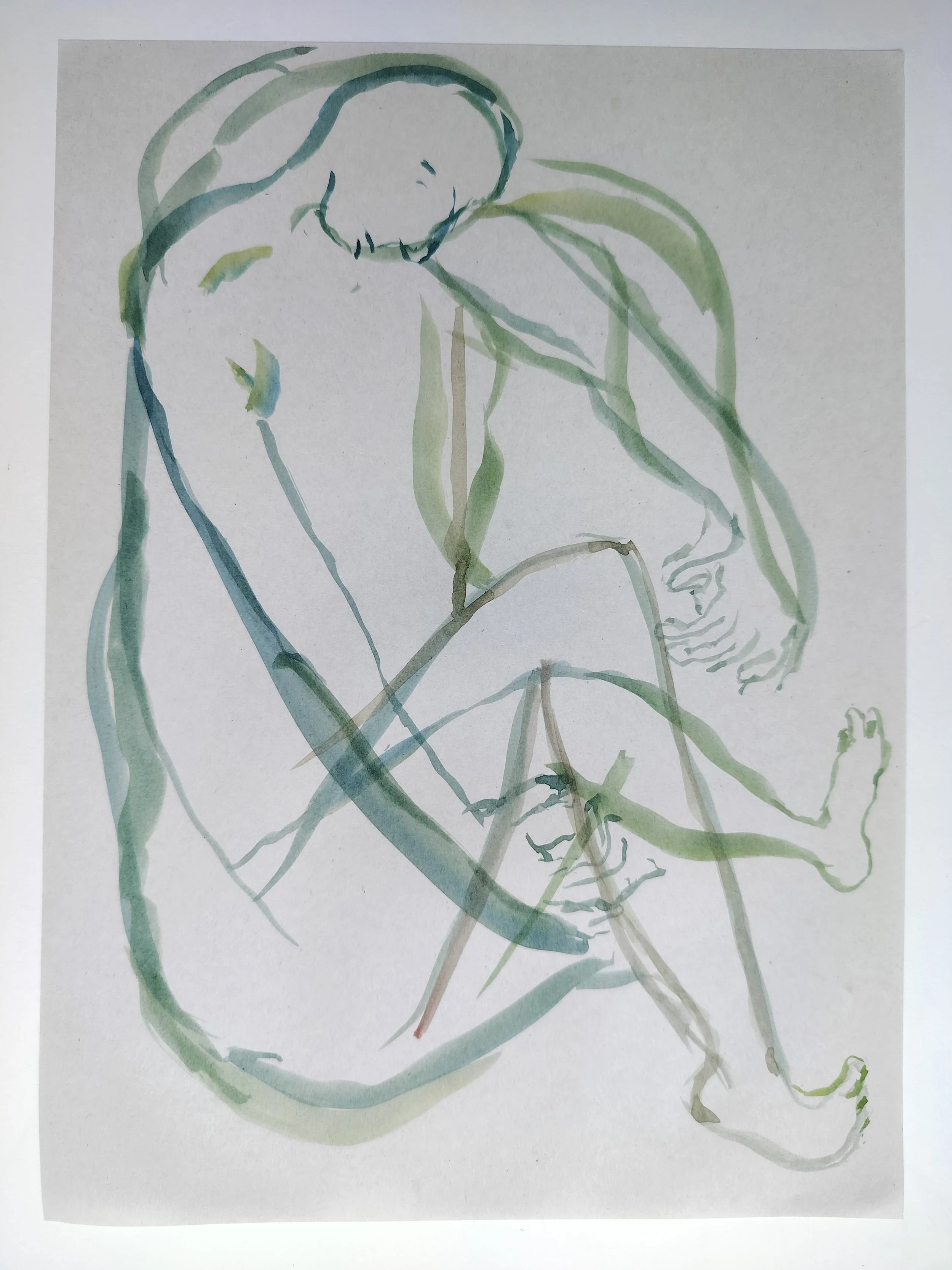"100 Figures" (2024) 
Watercolour on recycled A4 paper