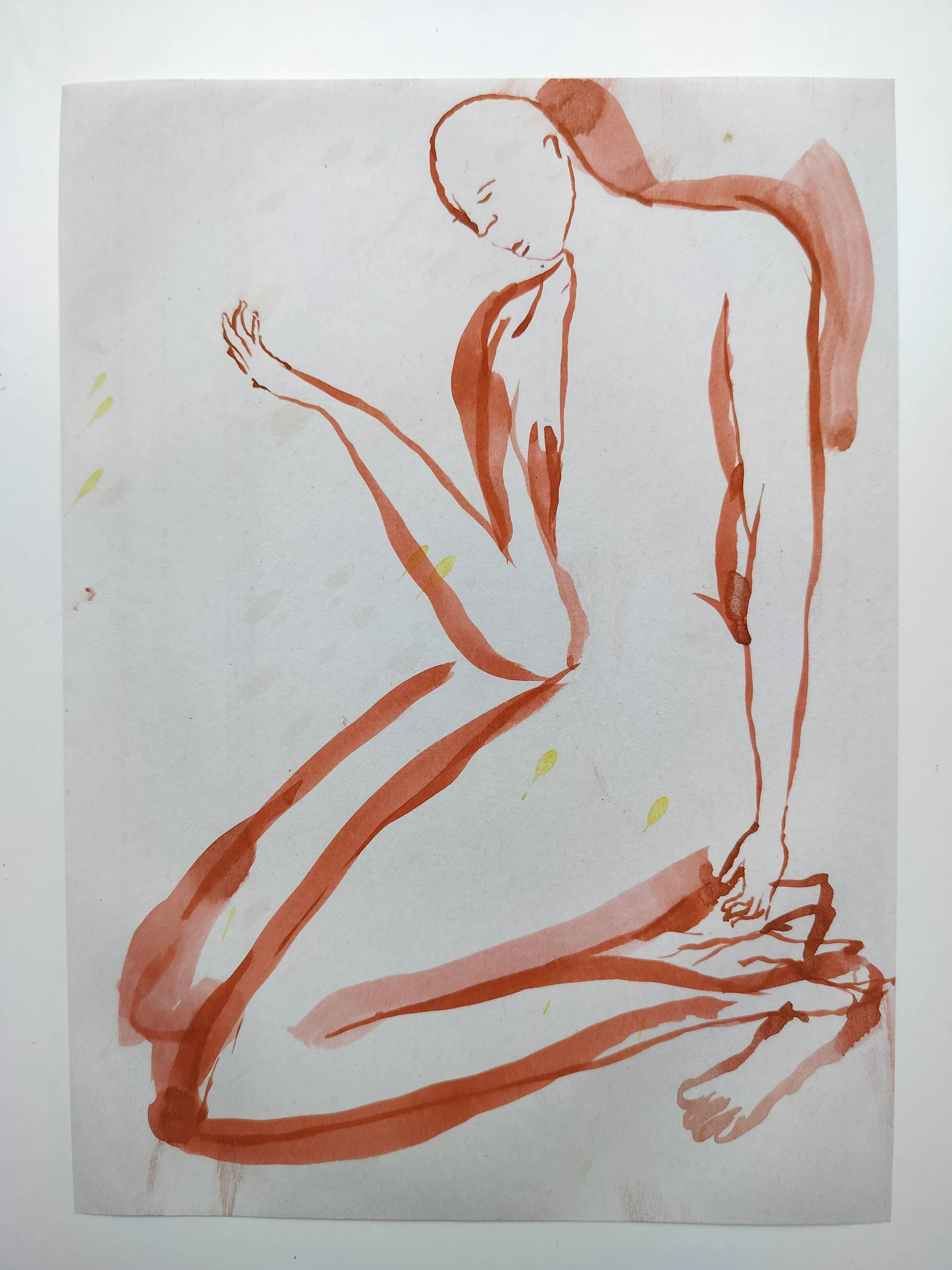"100 Figures" (2024) 
Watercolour on recycled A4 paper