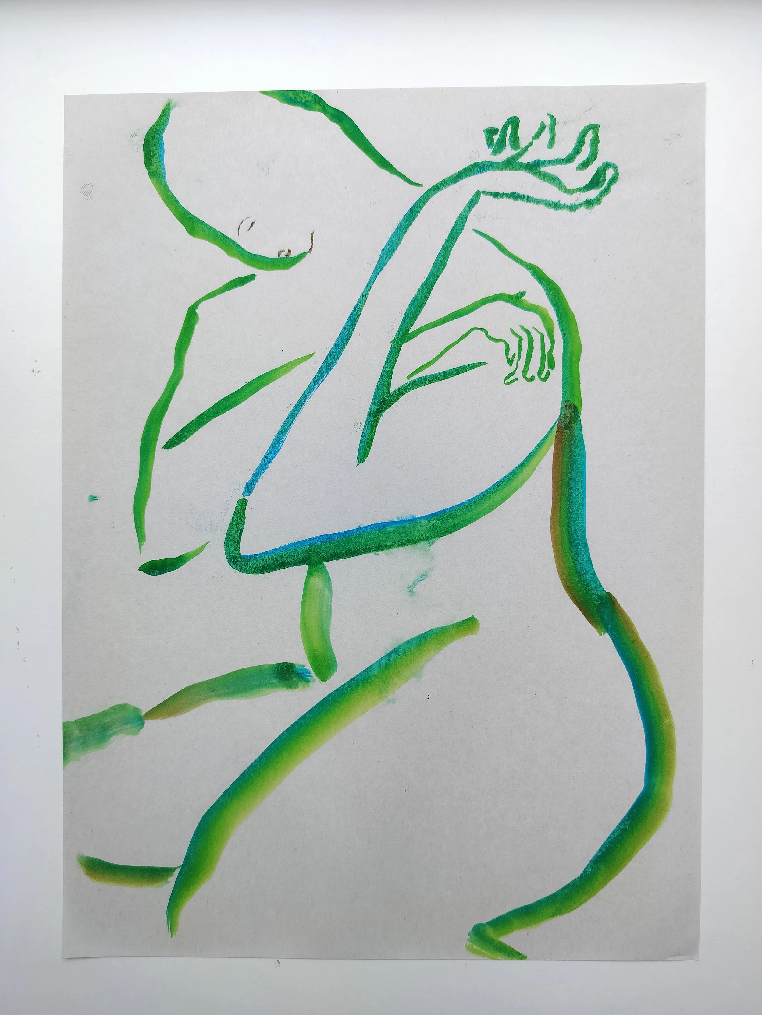 "100 Figures" (2024) 
Watercolour on recycled A4 paper