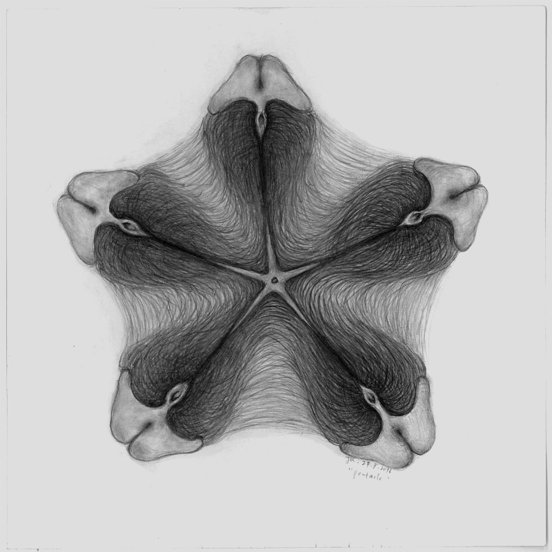 "Pentacle" (2016) | Graphite on cartridge paper