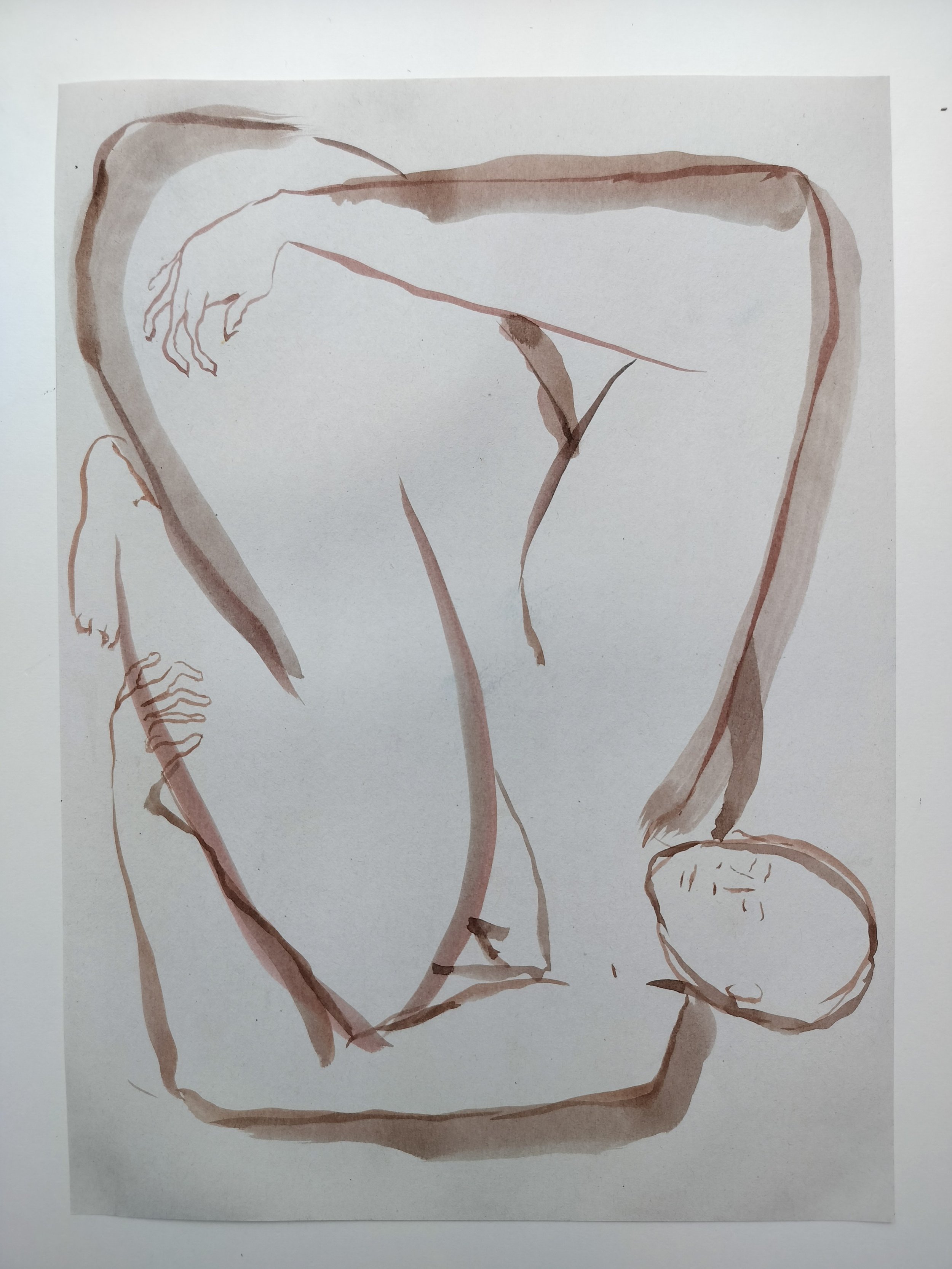"100 Figures" (2024) 
Watercolour on recycled A4 paper