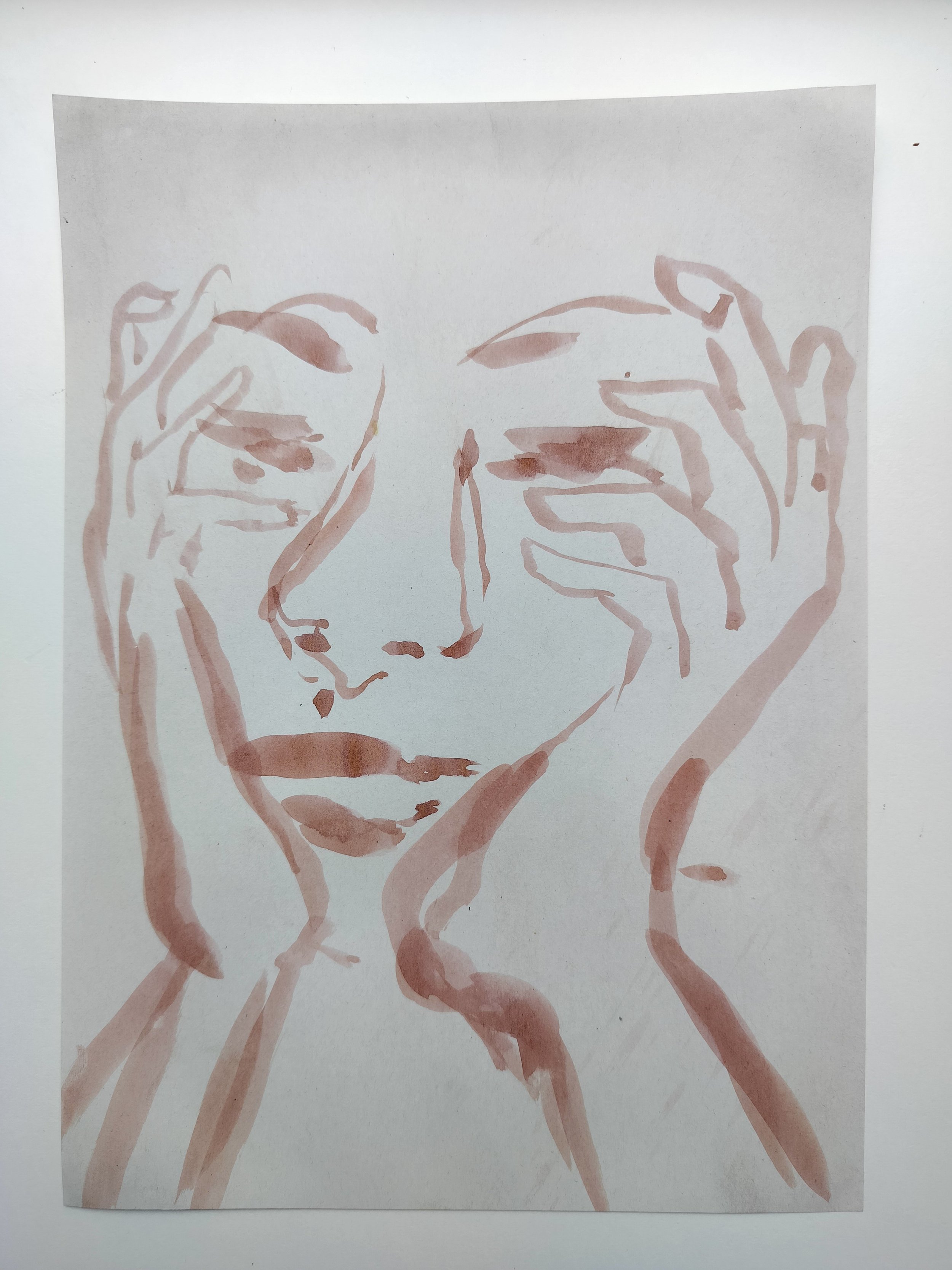 "100 Figures" (2024) 
Watercolour on recycled A4 paper