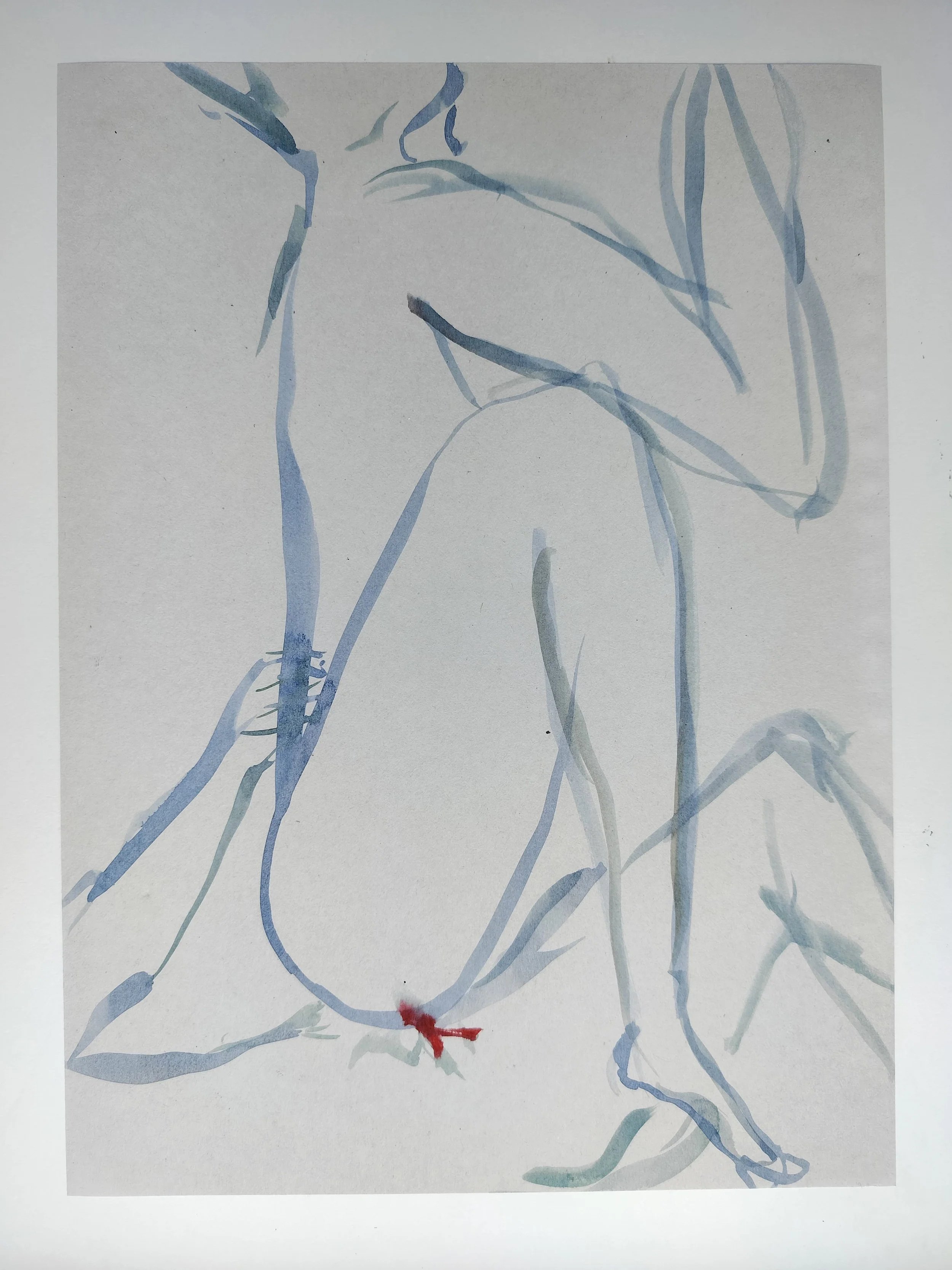 "100 Figures" (2024) 
Watercolour on recycled A4 paper