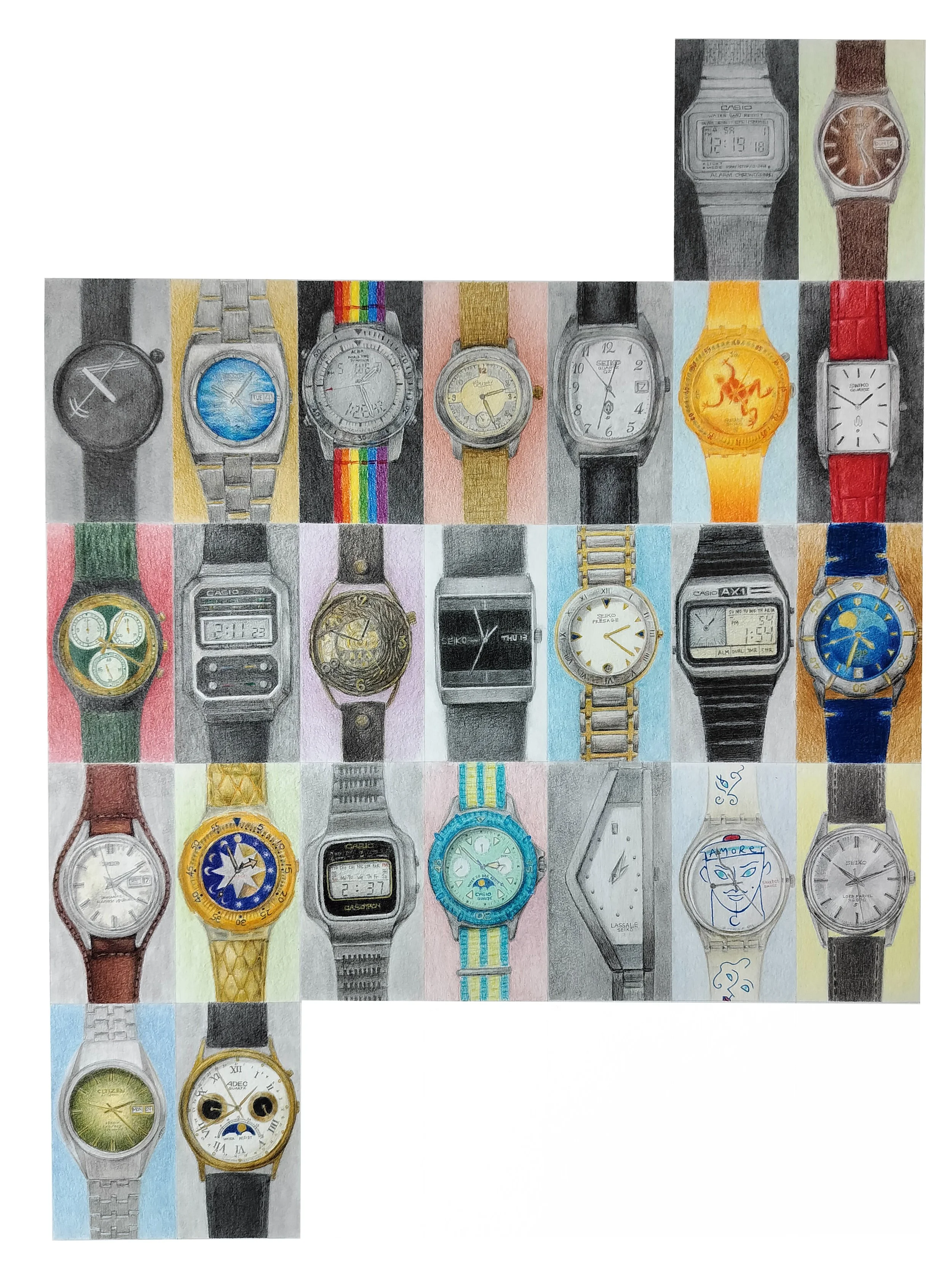 "Calendar: June" (2024) | Graphite and colour pencil on paper | 57cm x 76cm