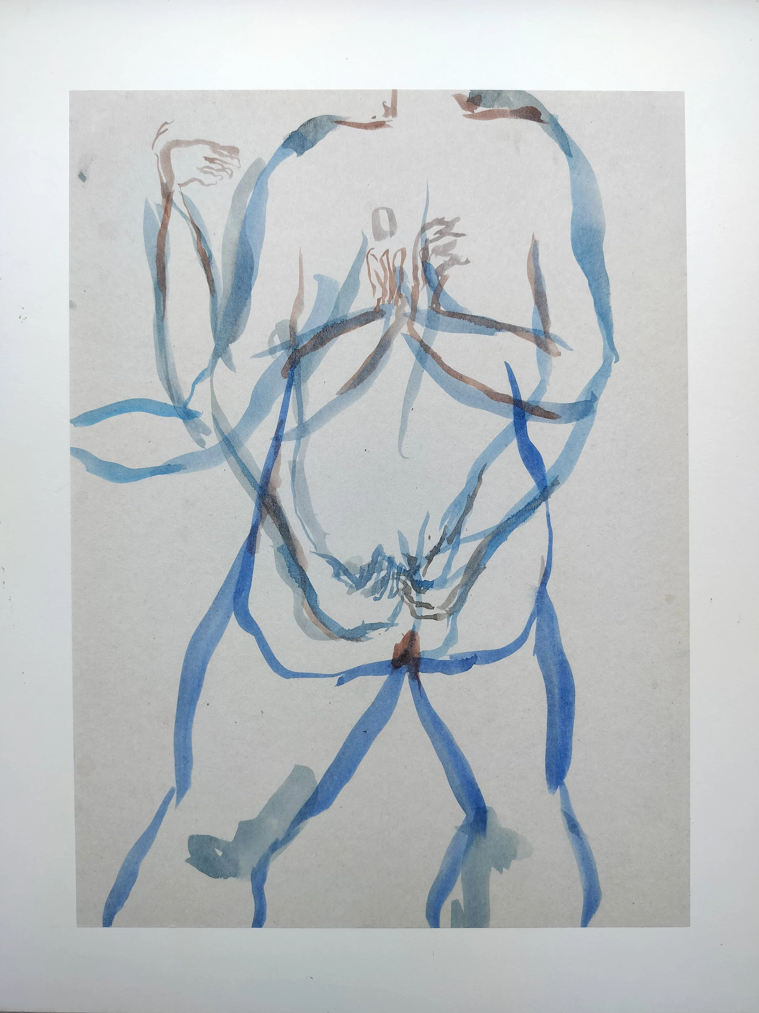 "100 Figures" (2024) 
Watercolour on recycled A4 paper