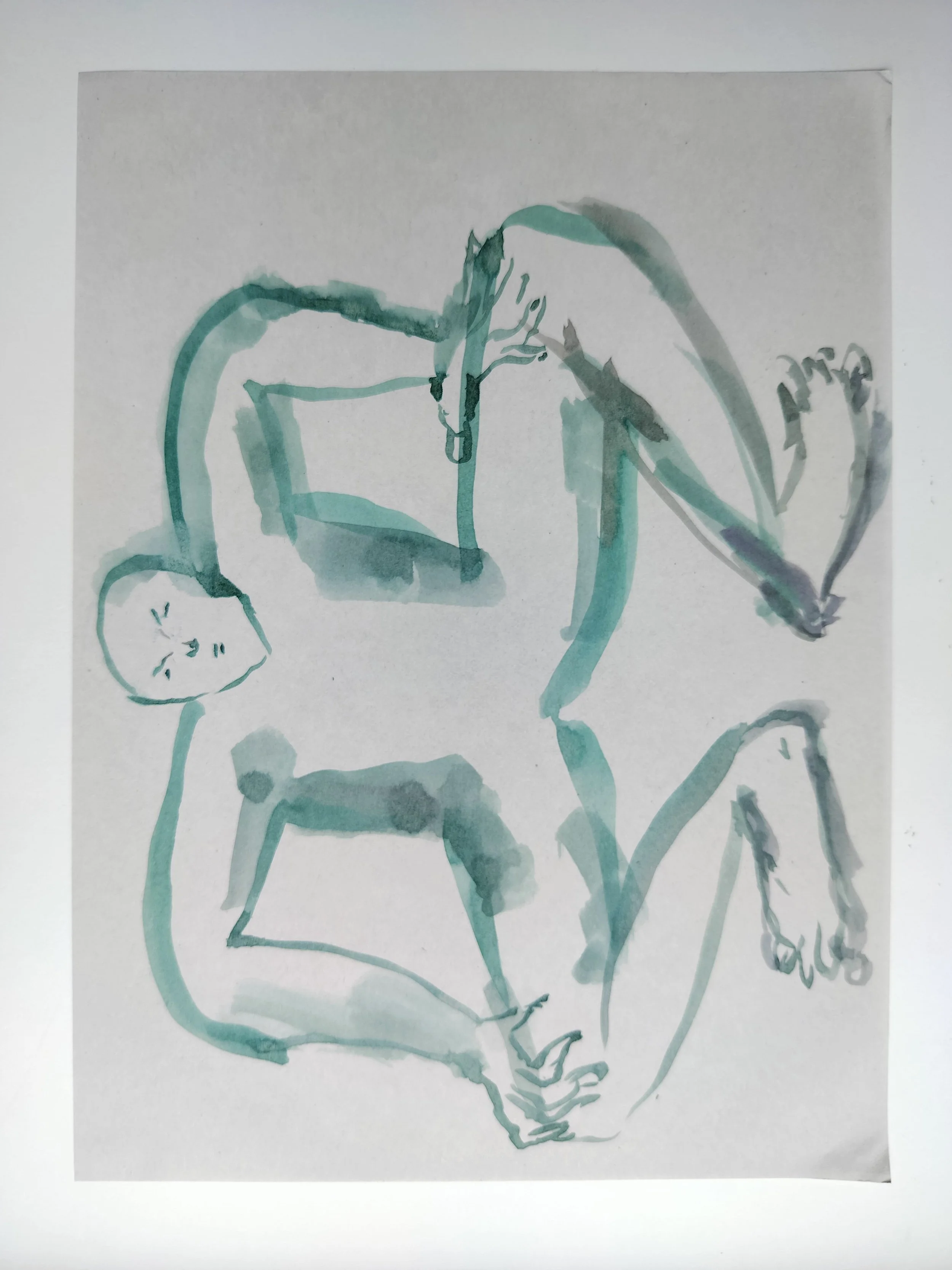 "100 Figures" (2024) 
Watercolour on recycled A4 paper