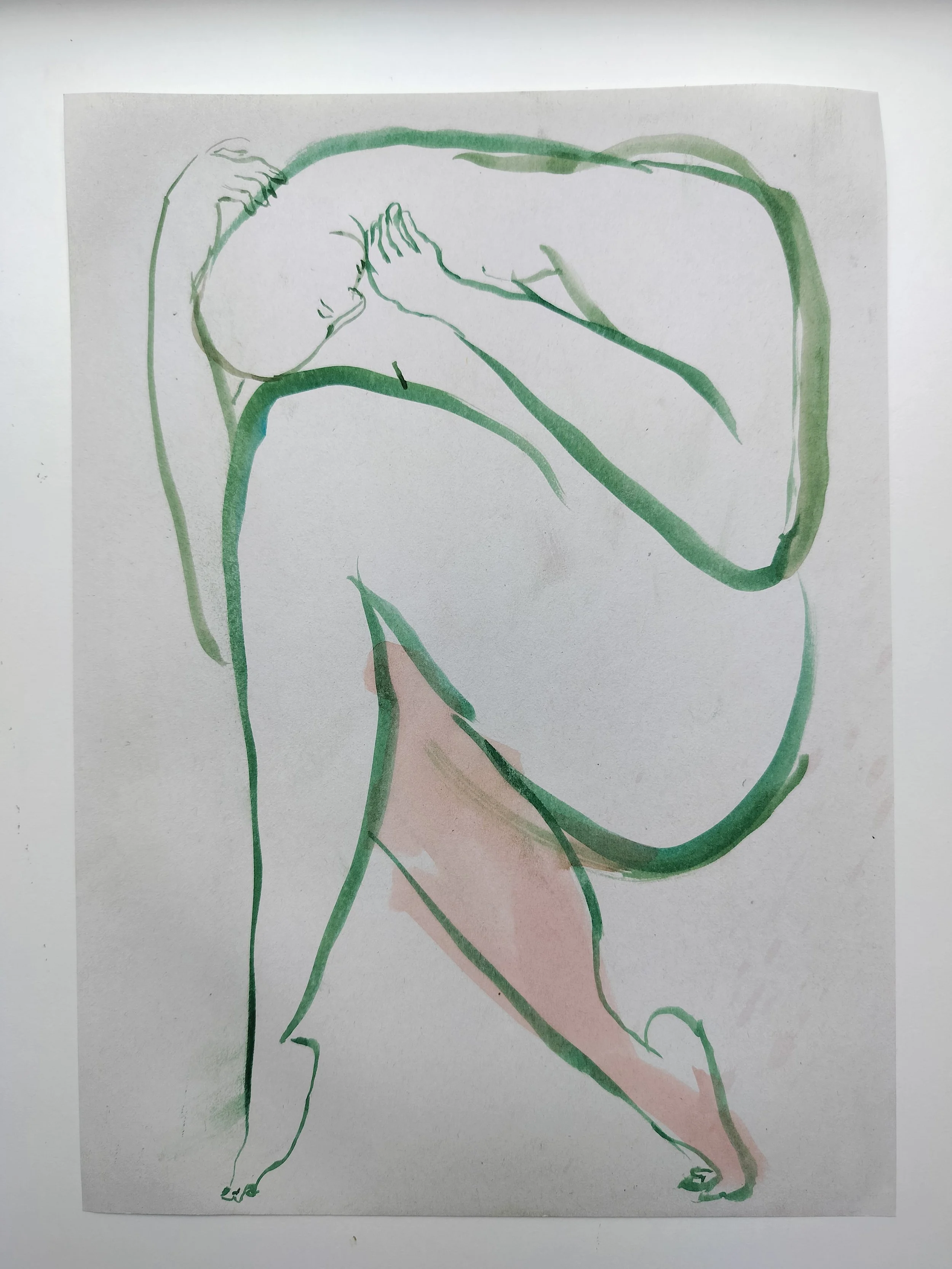 "100 Figures" (2024) 
Watercolour on recycled A4 paper