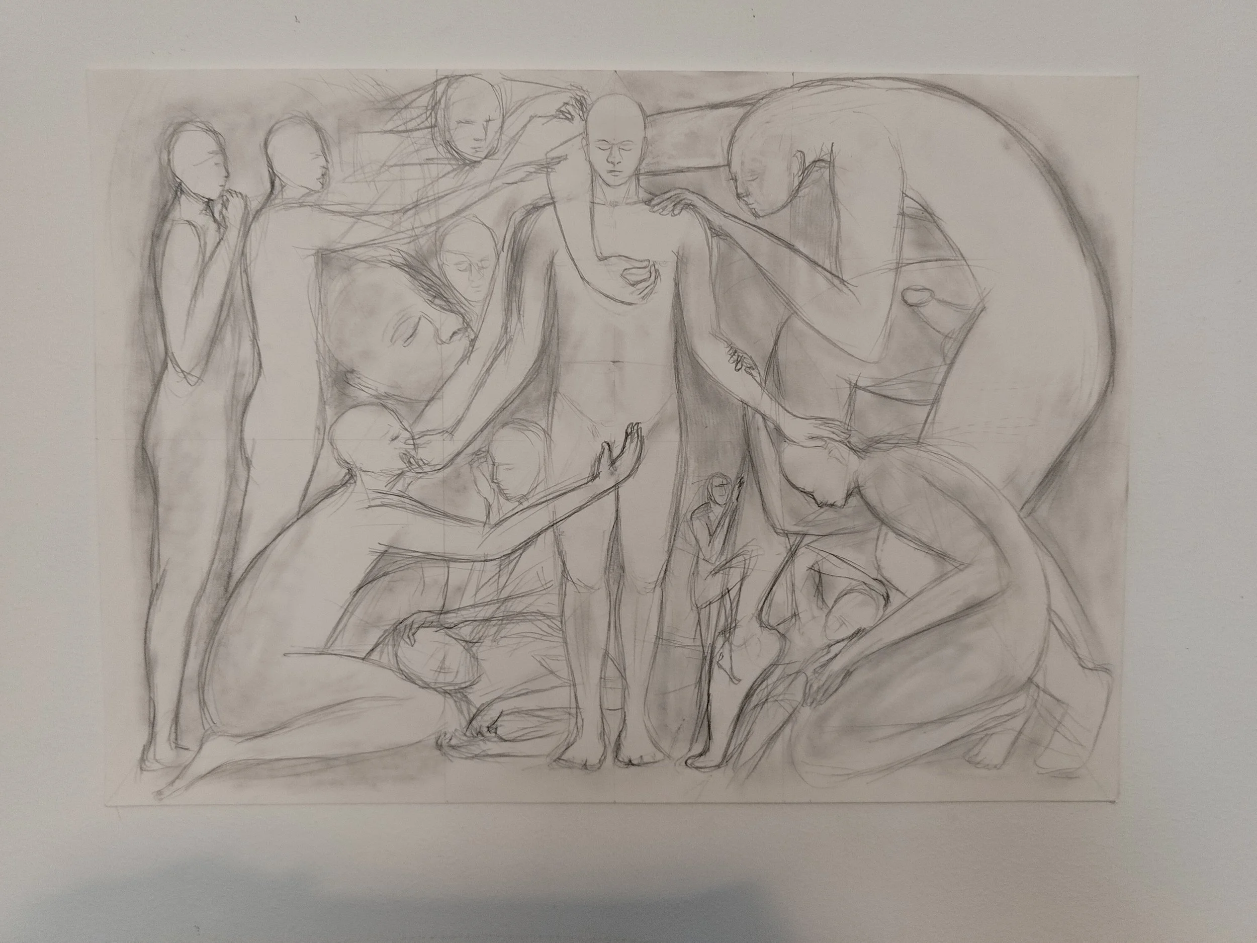 Original sketch for "The Questions" (2024) | Graphite on paper