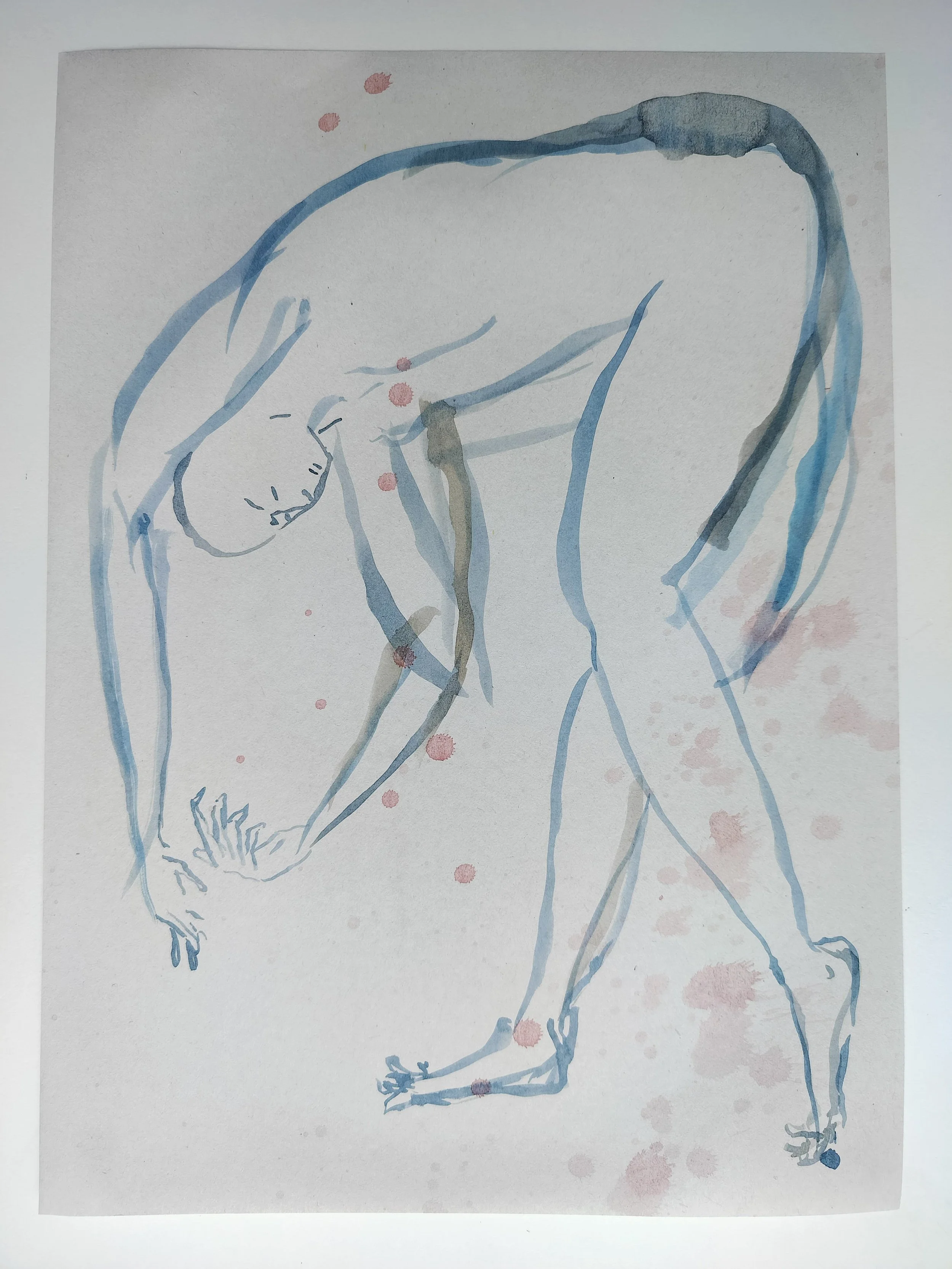 "100 Figures" (2024) 
Watercolour on recycled A4 paper