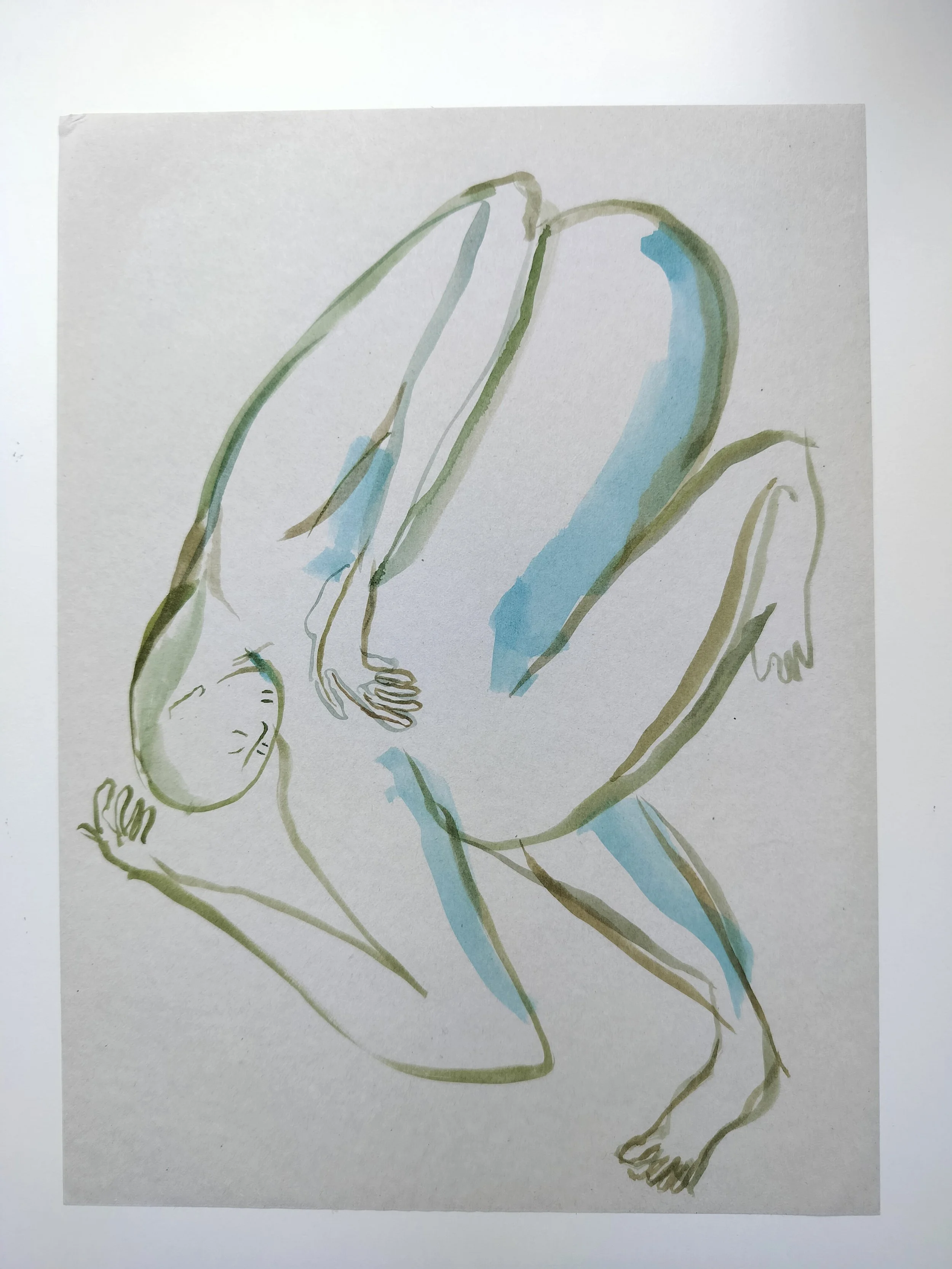 "100 Figures" (2024) 
Watercolour on recycled A4 paper