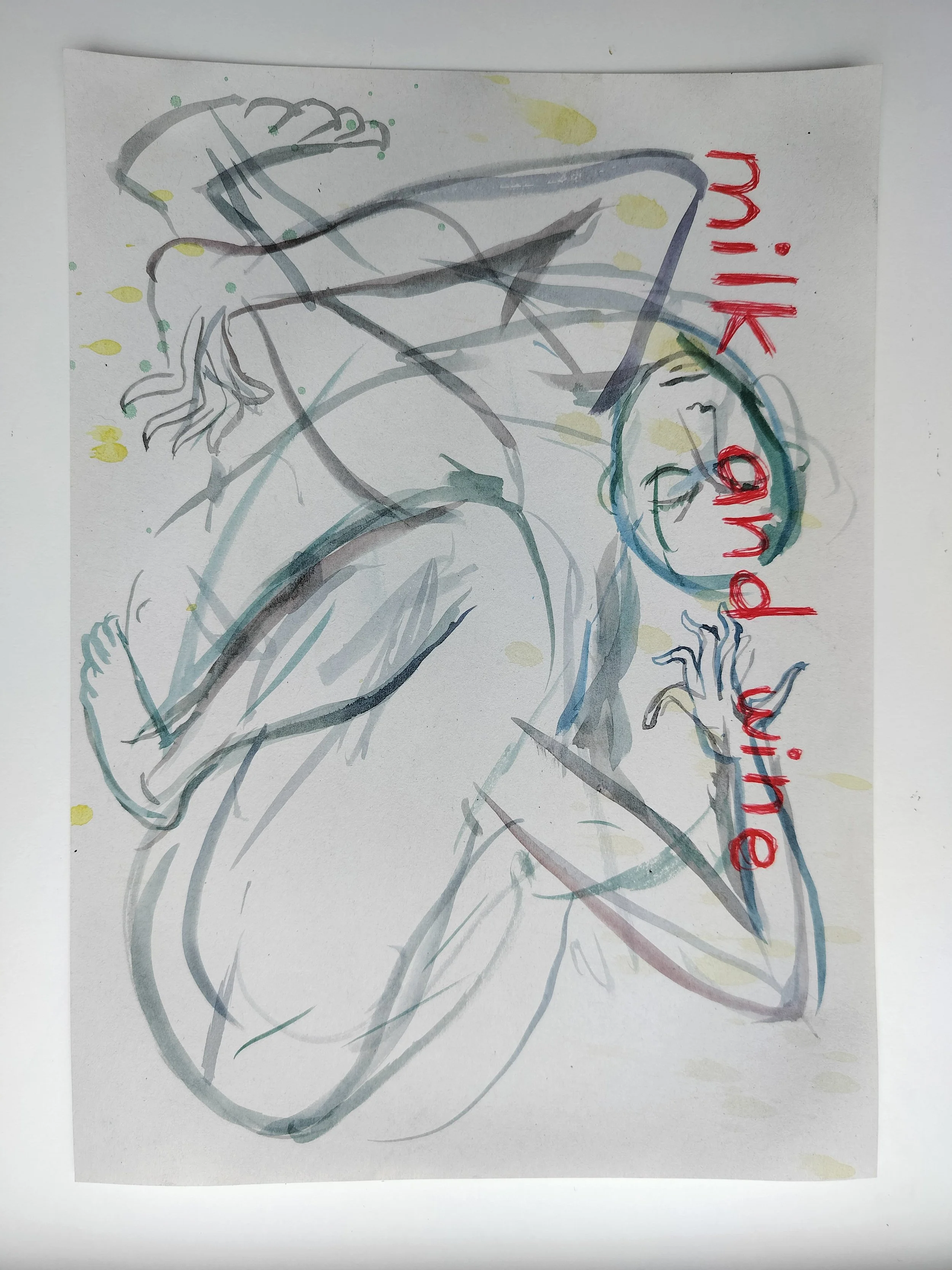 "100 Figures" (2024) 
Watercolour on recycled A4 paper