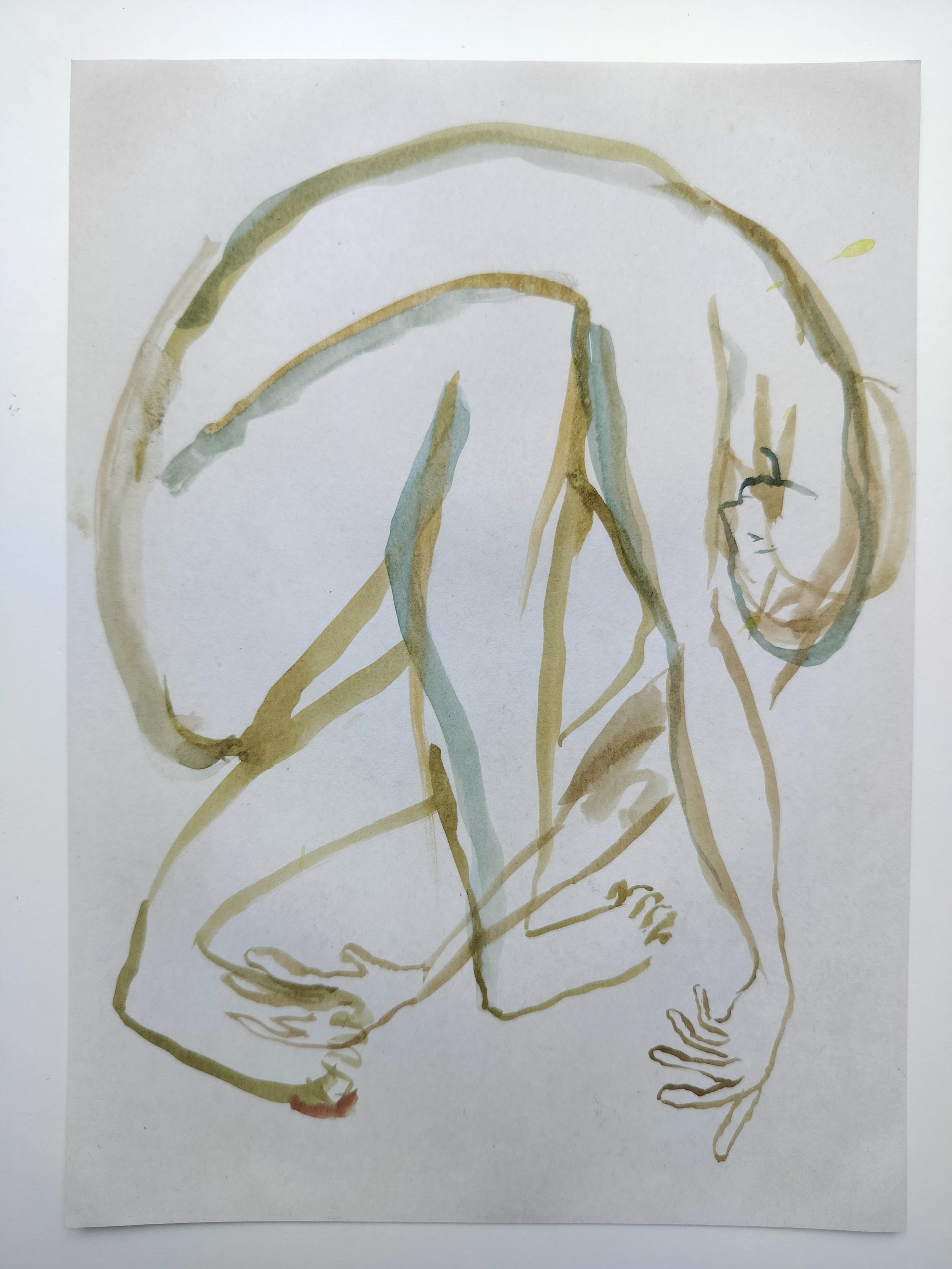 "100 Figures" (2024) 
Watercolour on recycled A4 paper