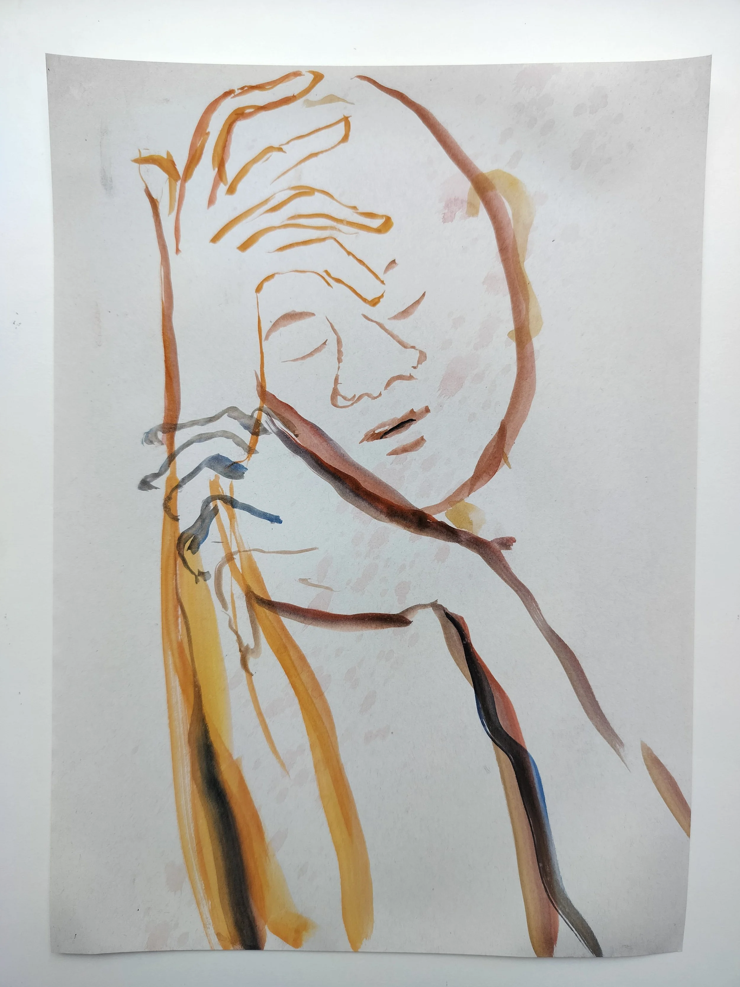"100 Figures" (2024) 
Watercolour on recycled A4 paper