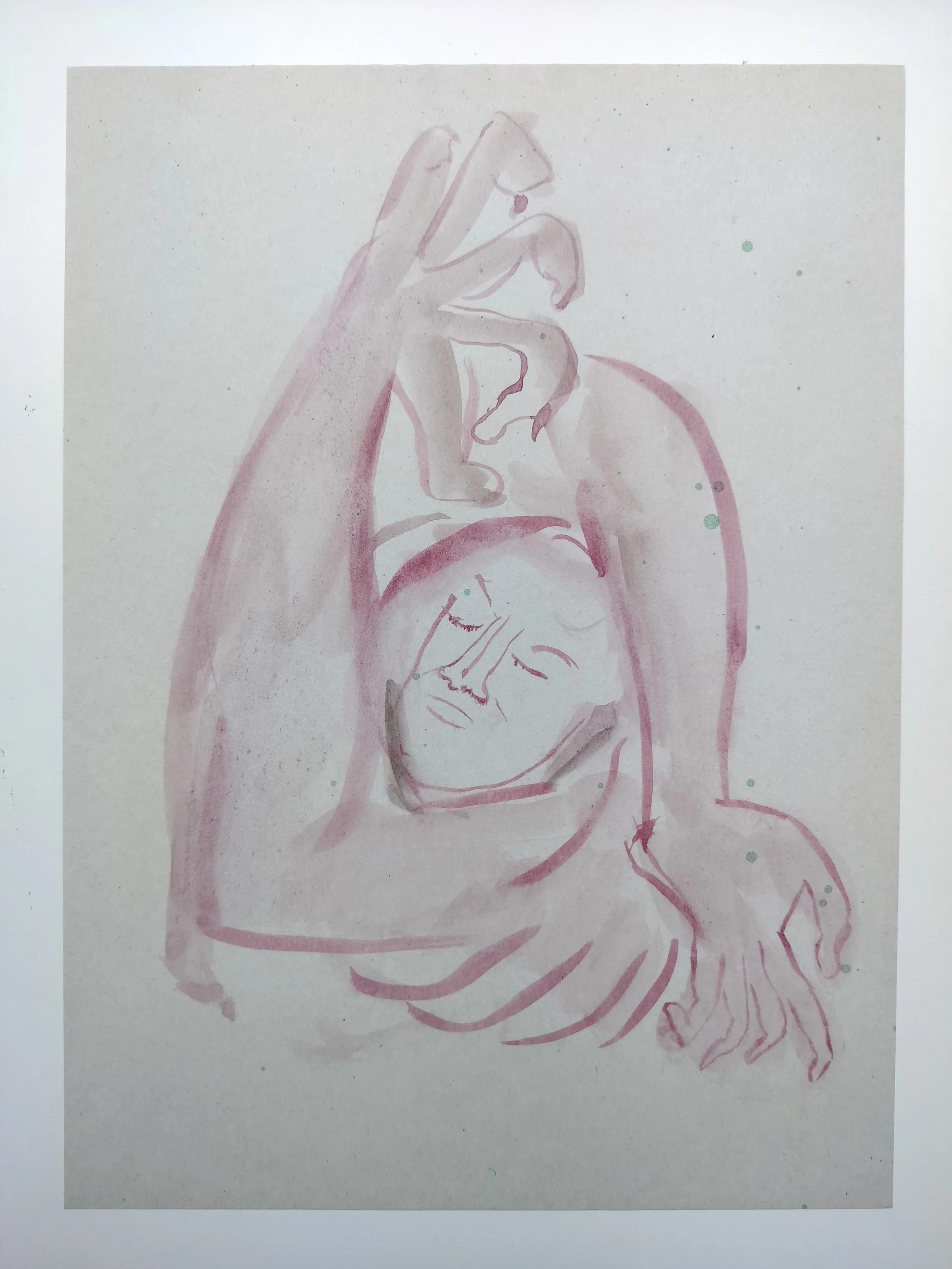 "100 Figures" (2024) 
Watercolour on recycled A4 paper