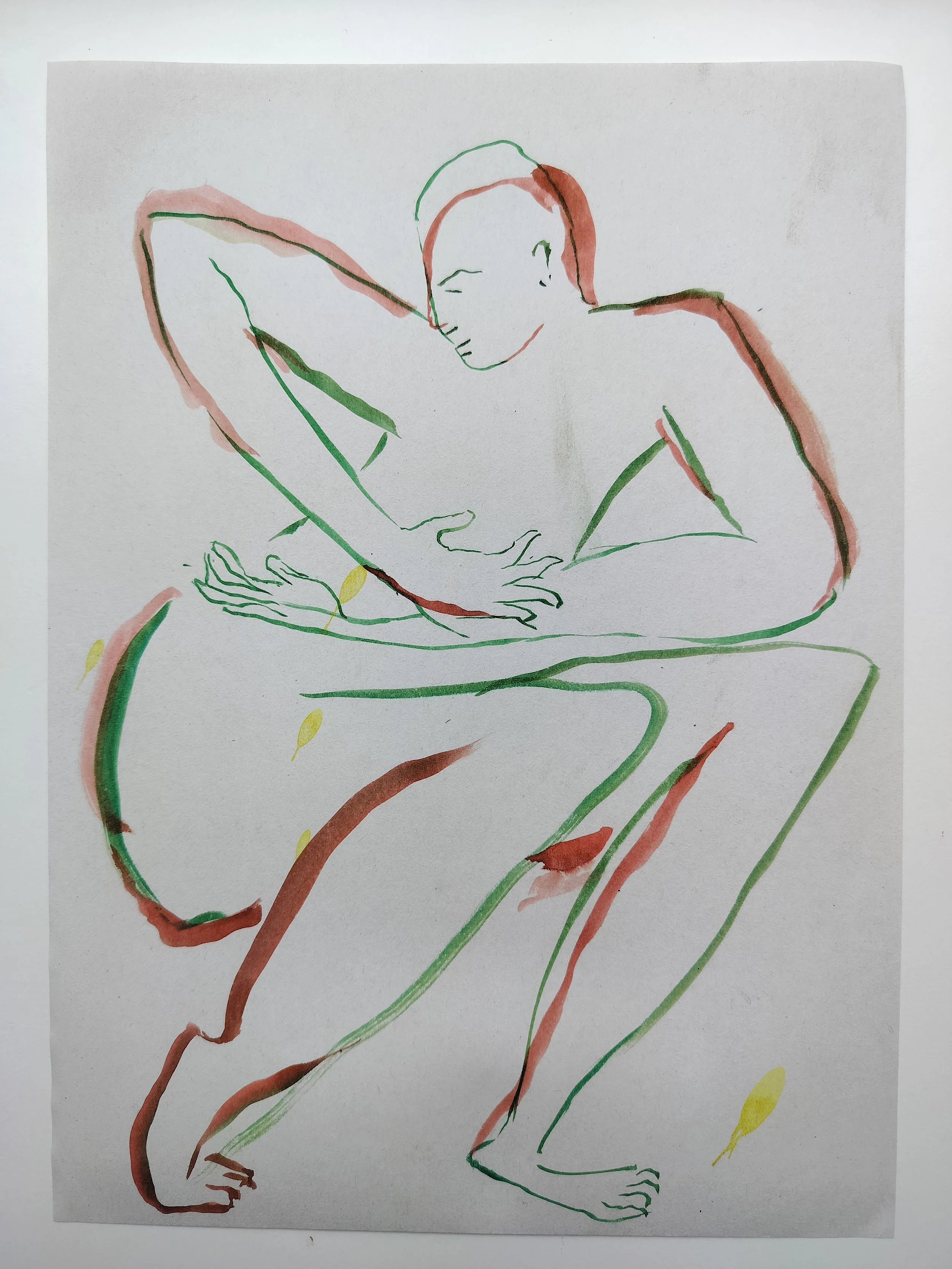 "100 Figures" (2024) 
Watercolour on recycled A4 paper