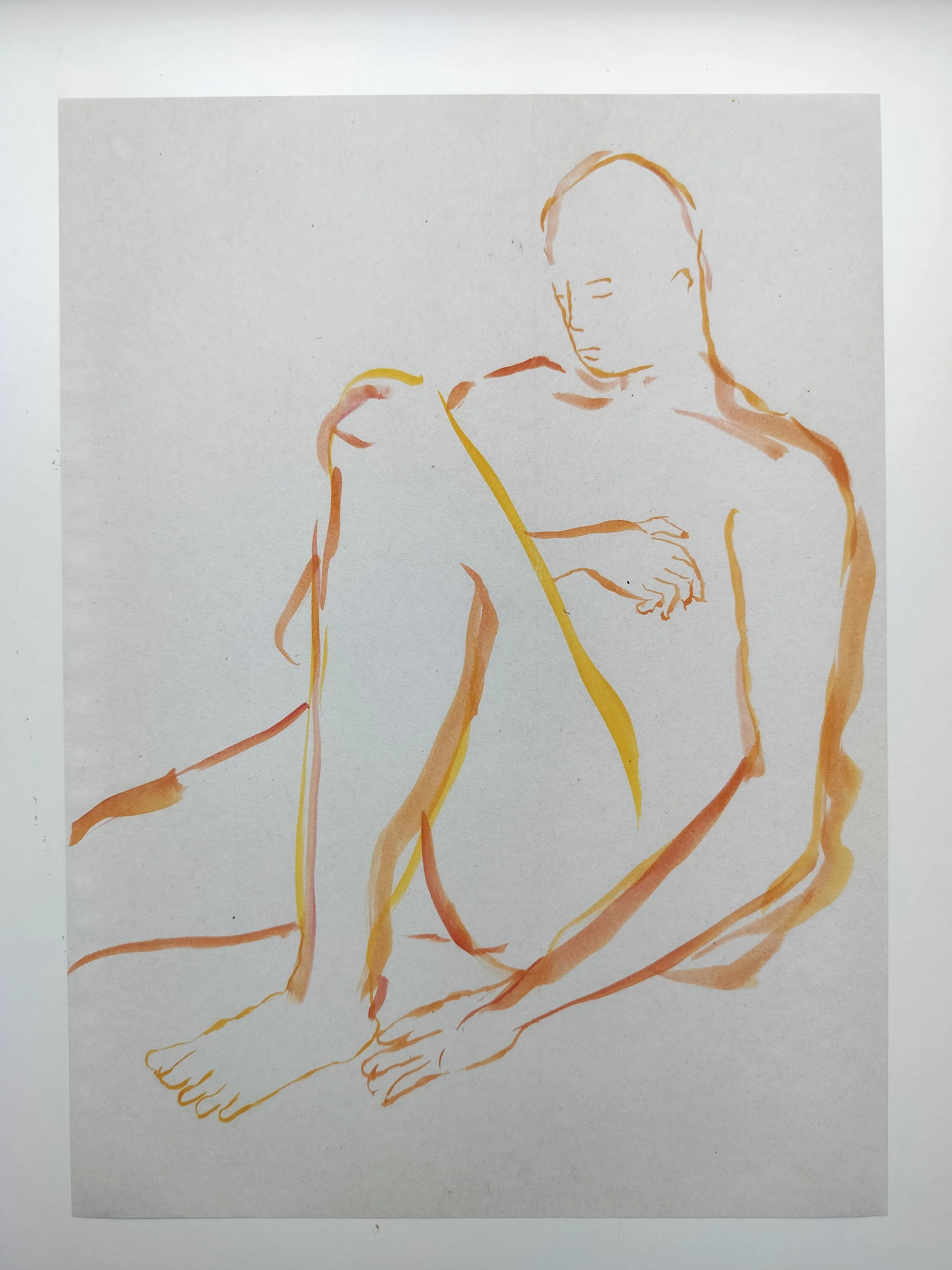 "100 Figures" (2024) 
Watercolour on recycled A4 paper