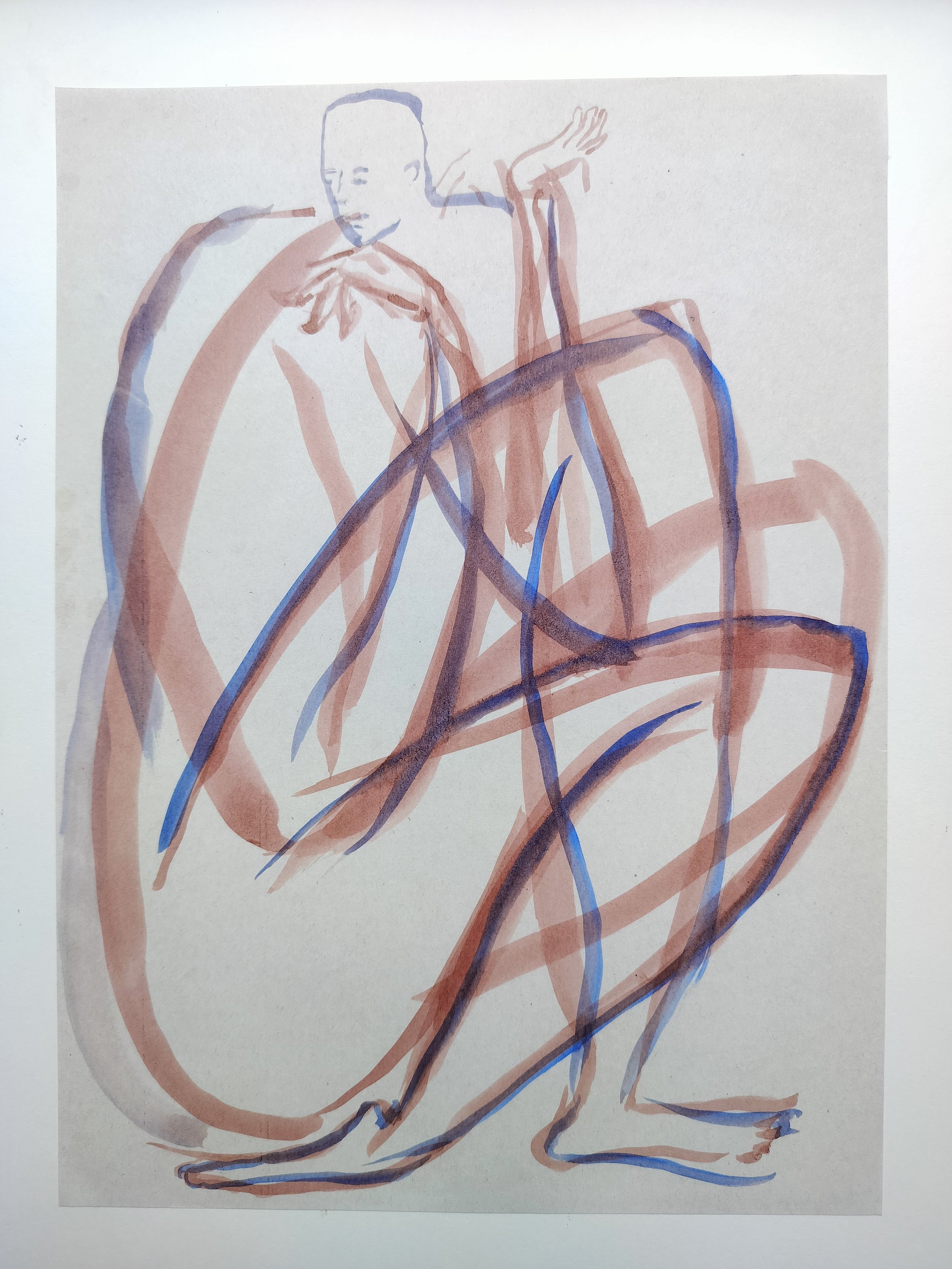 "100 Figures" (2024) 
Watercolour on recycled A4 paper