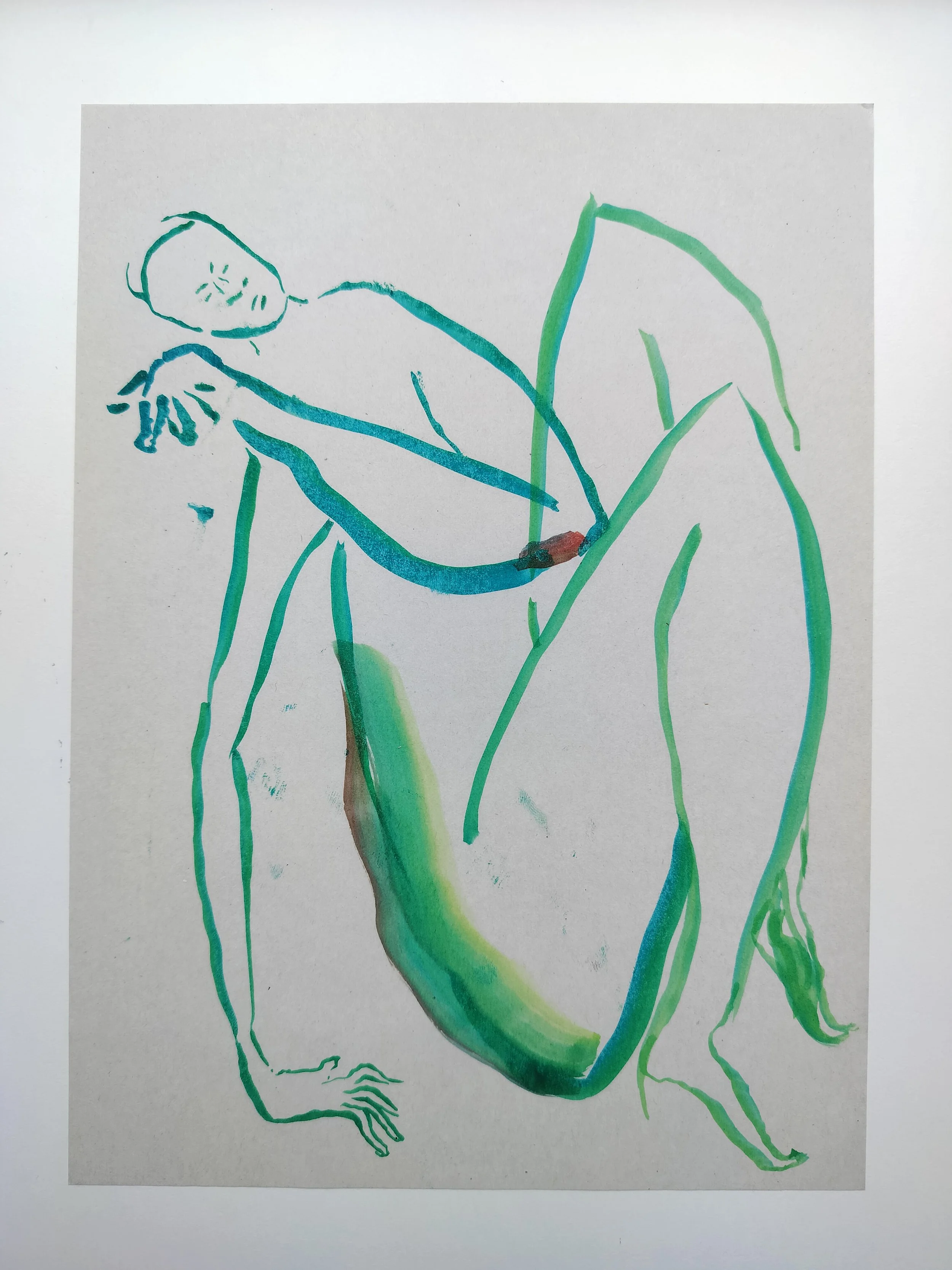 "100 Figures" (2024) 
Watercolour on recycled A4 paper