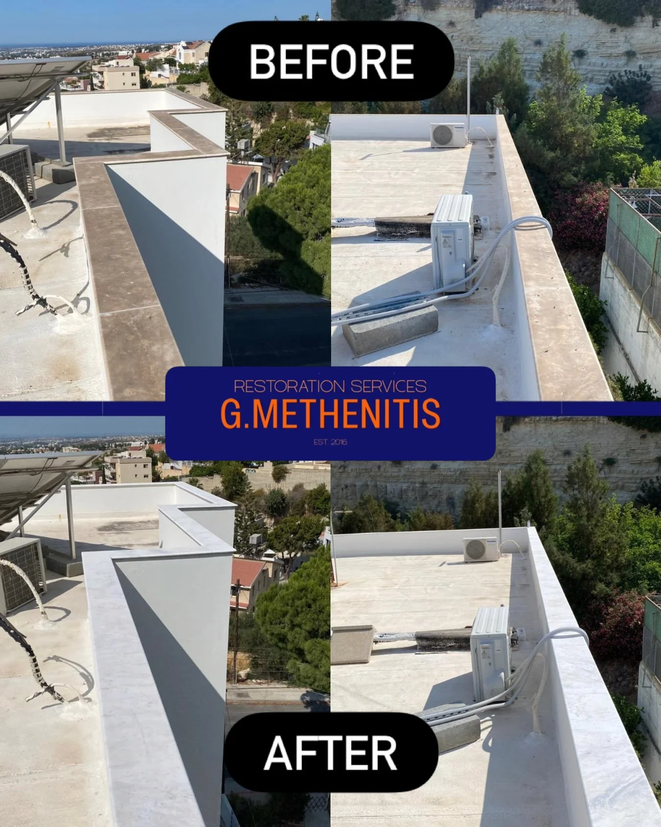 ROOF-TOP MARBLE RESTORATION ☀️ 

📍⏰ We completed this Job in Limassol in 3 Days 

We started the job with removing years of sun-damage and we protected it and water-proofed it so it remains brand-new for many years to come! ⭐

It&rsquo;s the little 