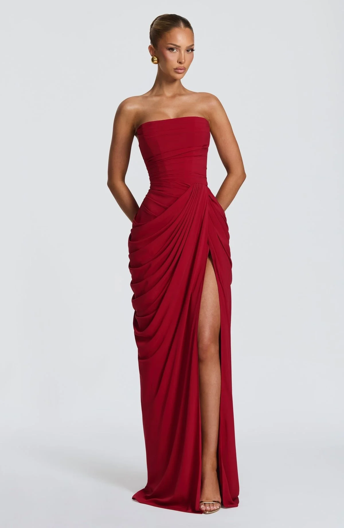 BABYBOO CYRA MAXI DRESS IN RUBY