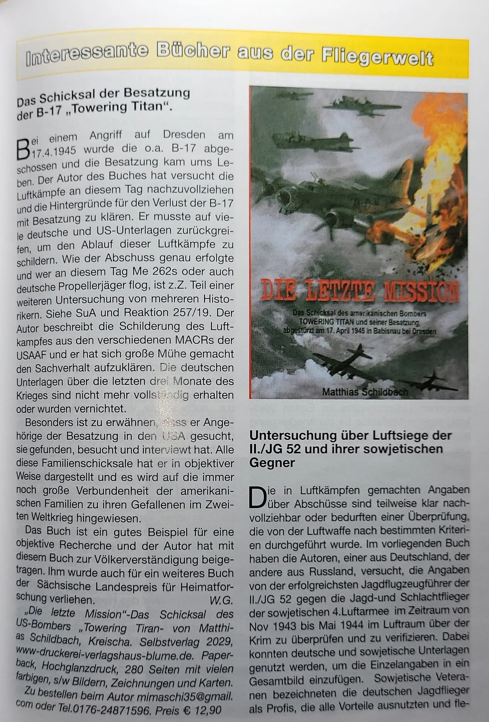 Das Schicksal der Besatzung der B-17 „Towering Titan“