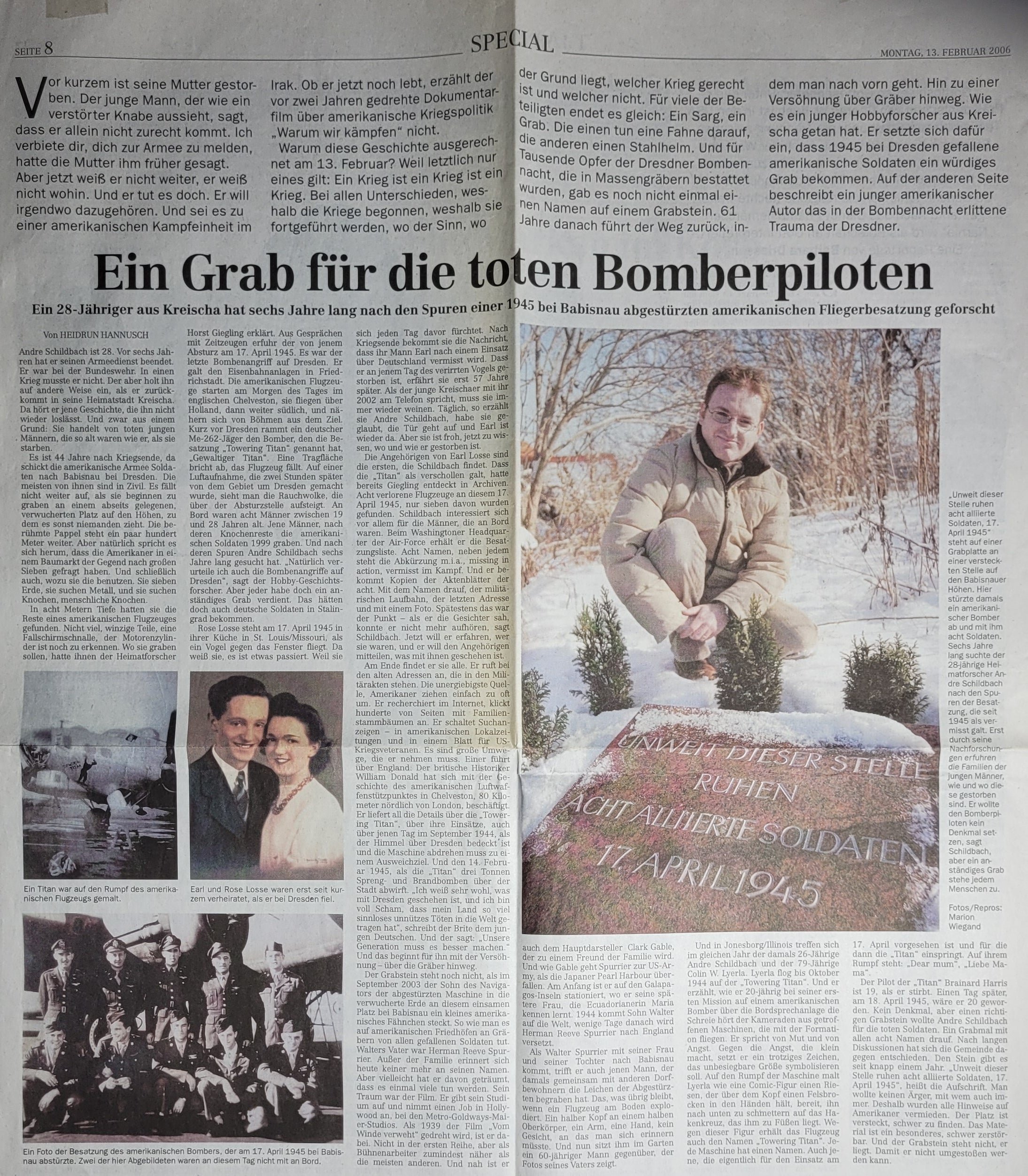 Ein Grab für die toten Bomberpiloten