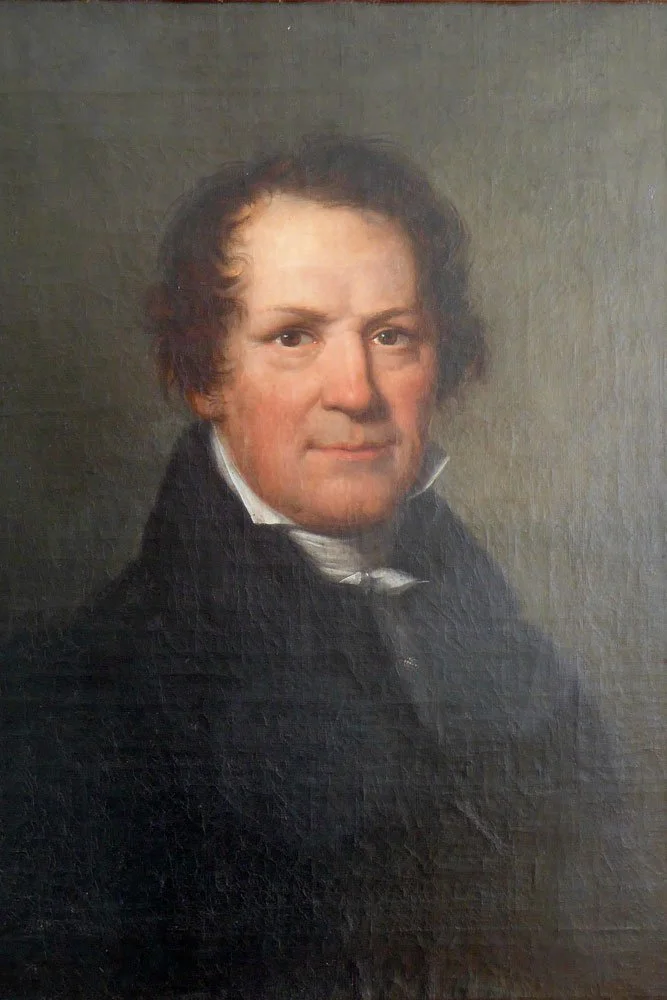 Ölporträt aus dem frühen 19. Jahrhundert – Pfarrer Christian Friedrich Gerschner, die zentrale Figur des Buchs.