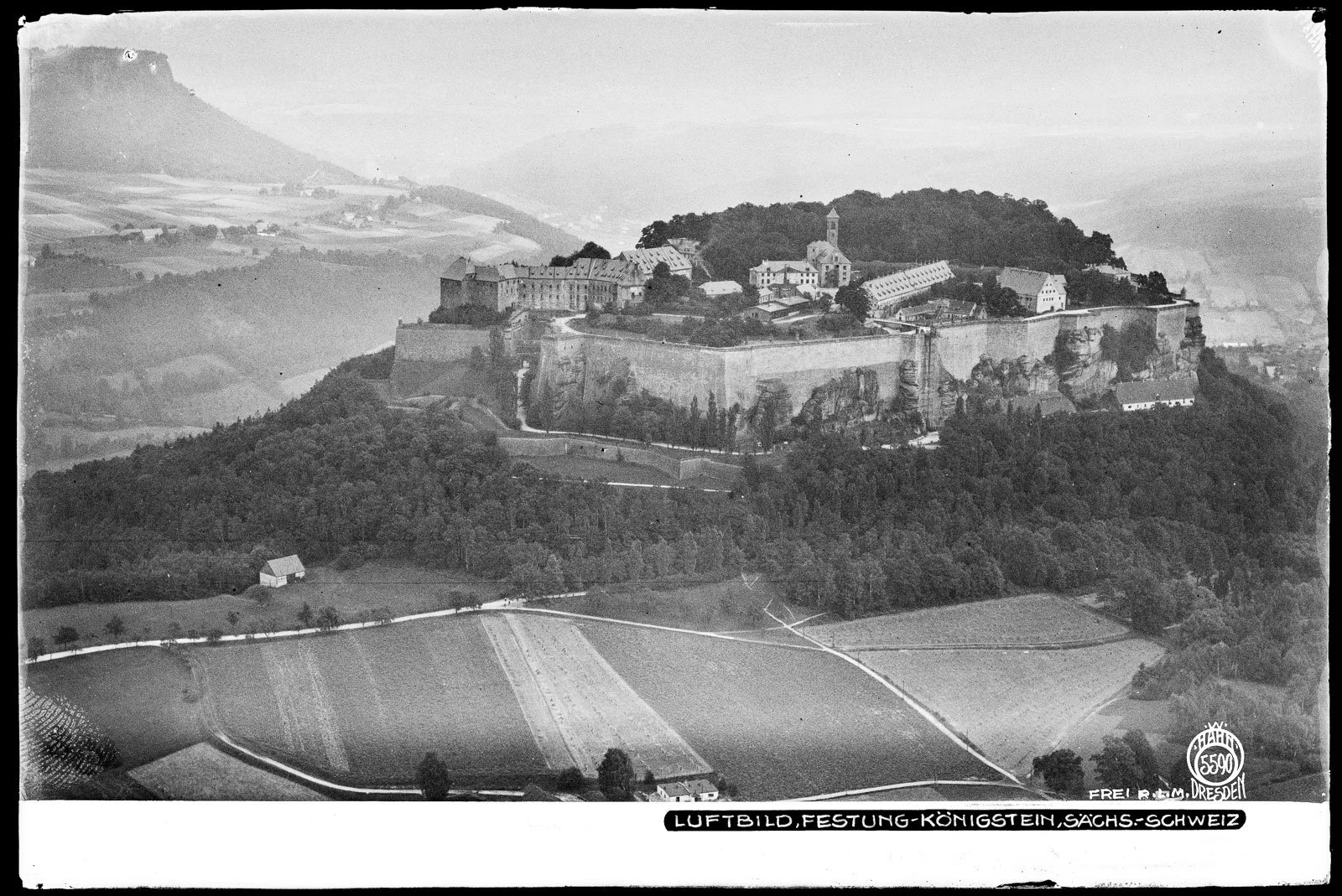 Sächsische Schweiz, Festung Königstein, Luftbild