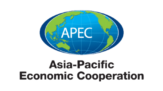 Logo of the Asia-Pacific Economic Cooperation (APEC) with a globe illustration showing the Pacific region.
