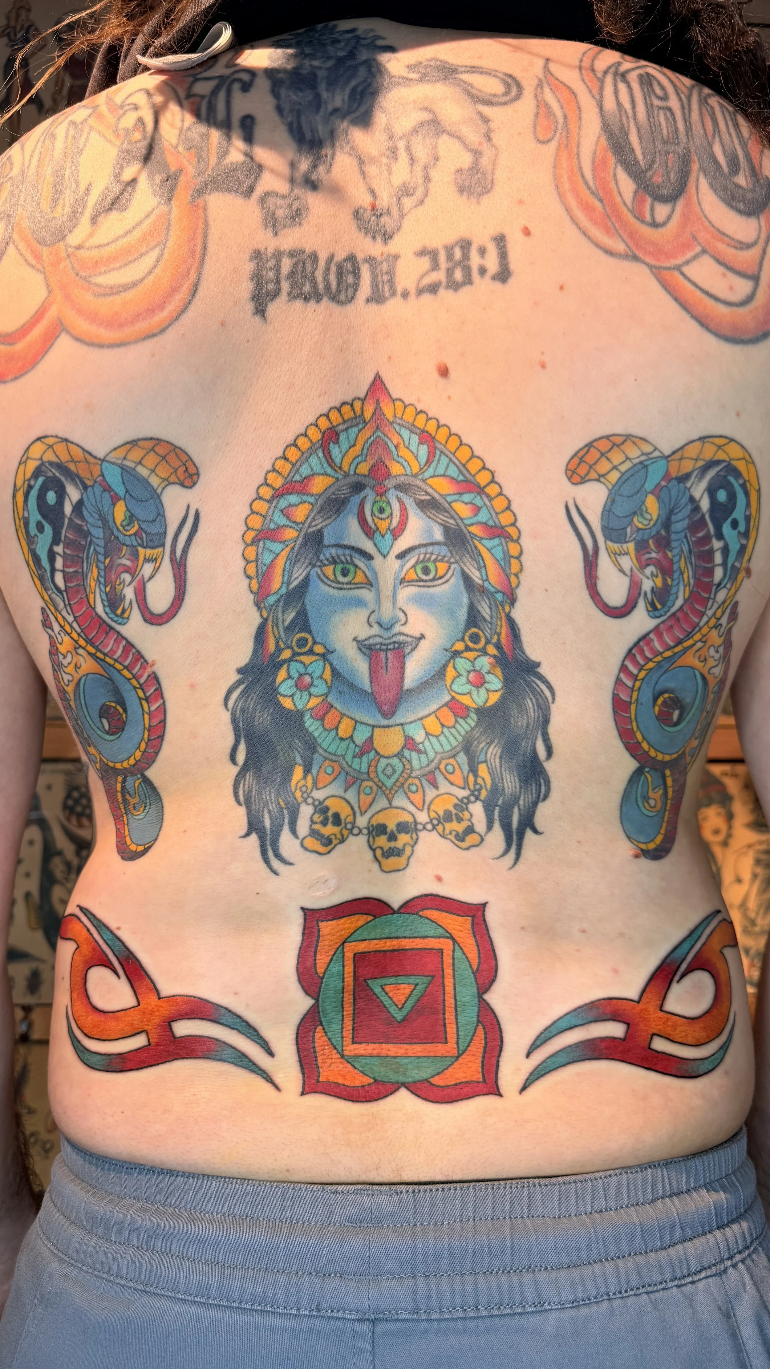 Mid/Lower Back Panel Goddess Kali and Cobras