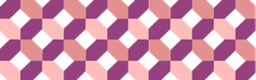 Pattern of black and pink geometric shapes.