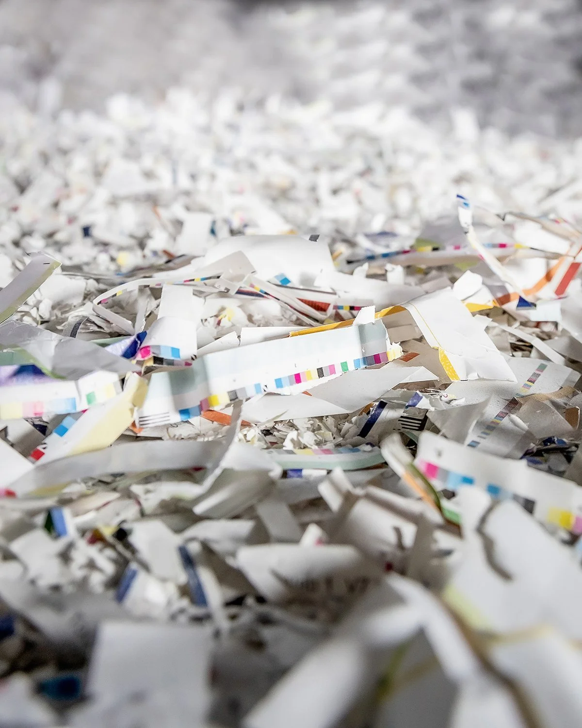 Close Up of Paper in Recycling Plant