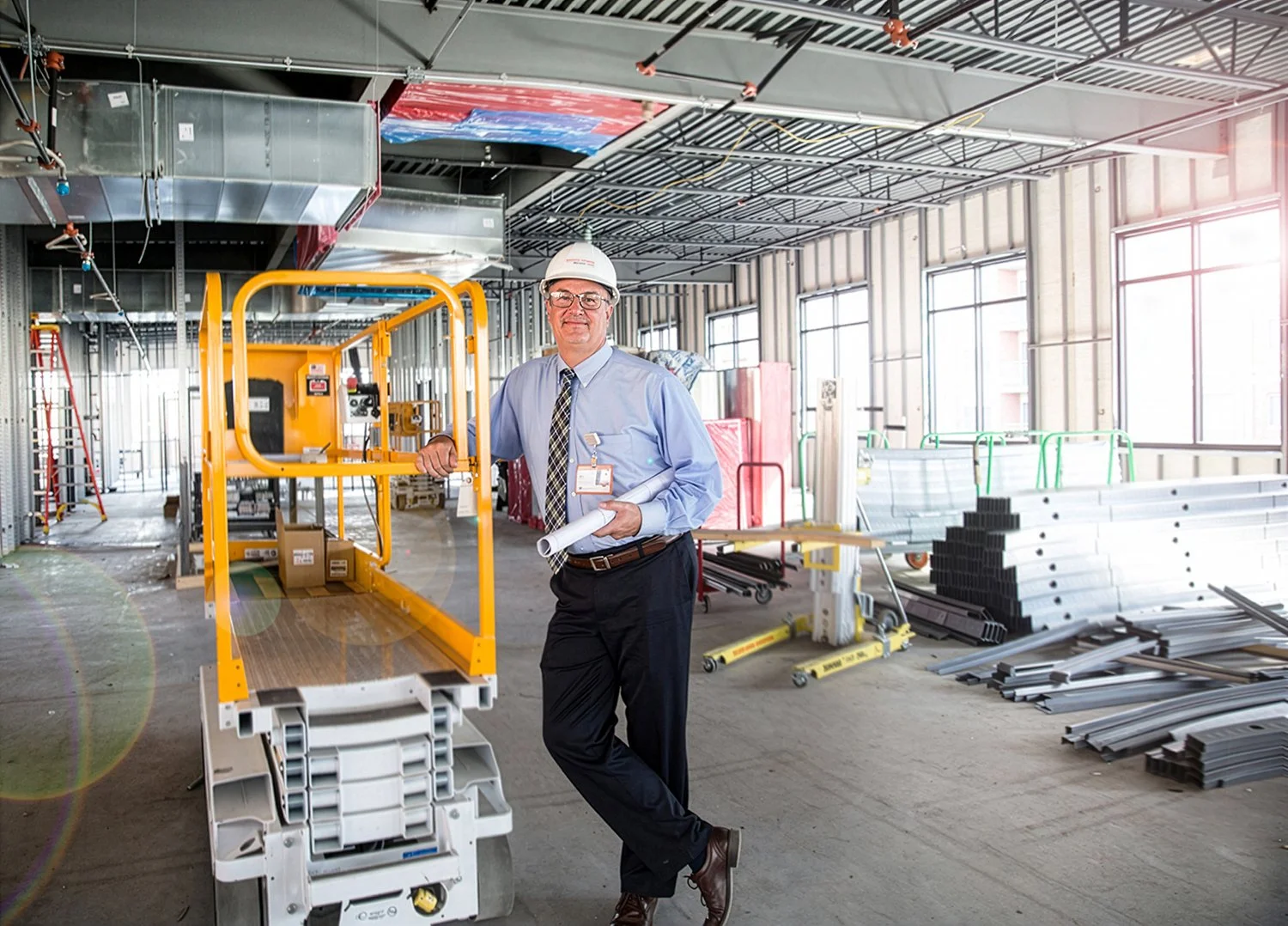 Portrait of Building Engineer on Construction Site 