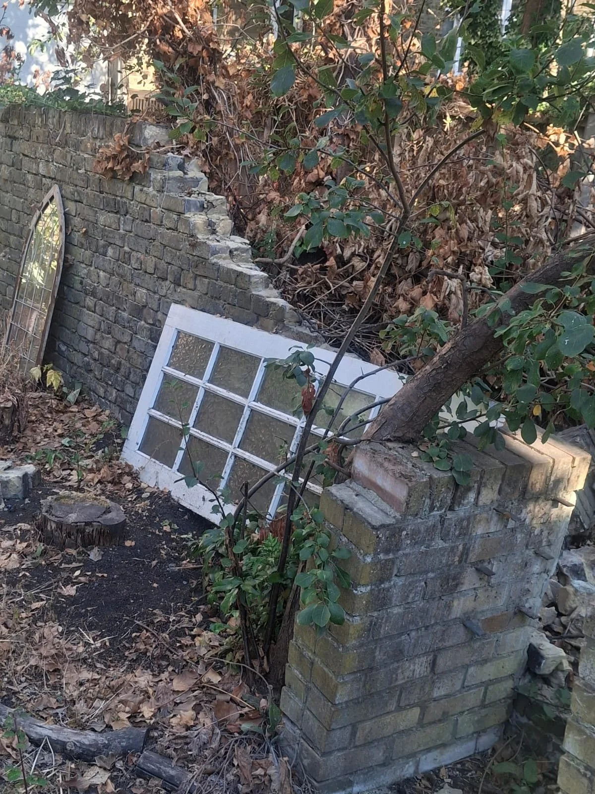 collapsed-garden-wall-dismantling-east-croydon.JPG