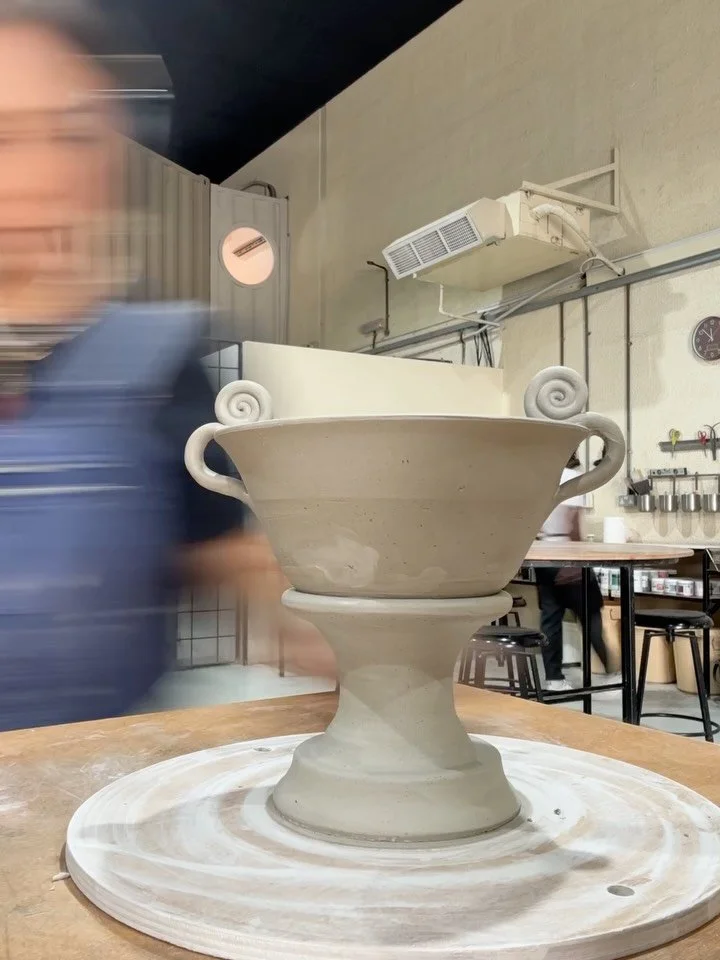 Messing around with a new clay this week to see how it performs. Strange to be working at @okaceramics which is set to close in Al Quoz soon to reinvent itself in an amazing new location. This studio has been my home for nearly 6 years - can&rsquo;t 