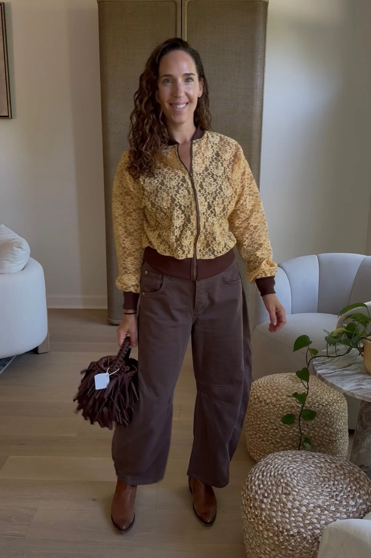 Upcycled Lace Bomber