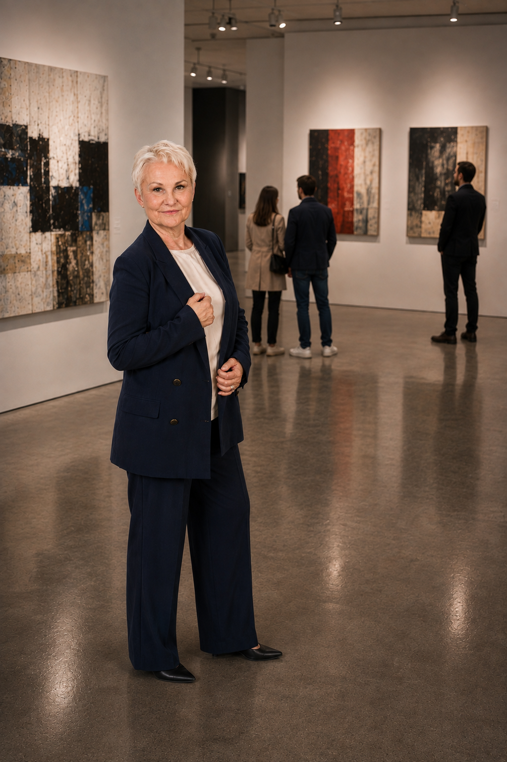Uta Lettau in einer Kunstgalerie