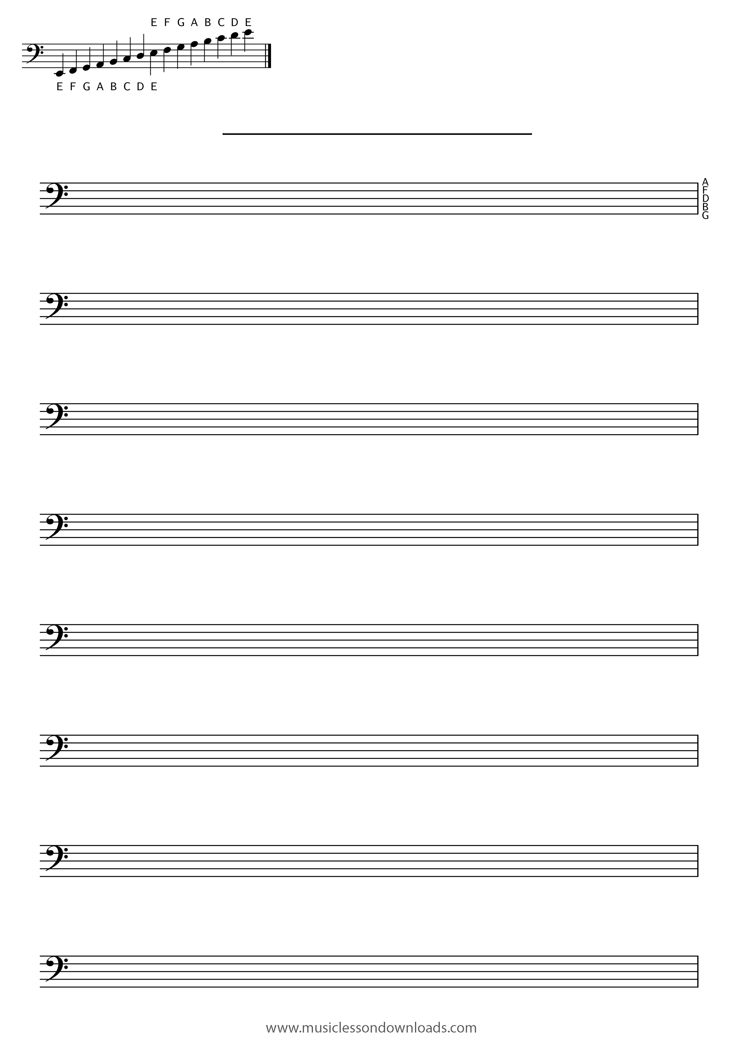 Bass Clef Manuscript - For Timpani & Bass Marimba - FREE