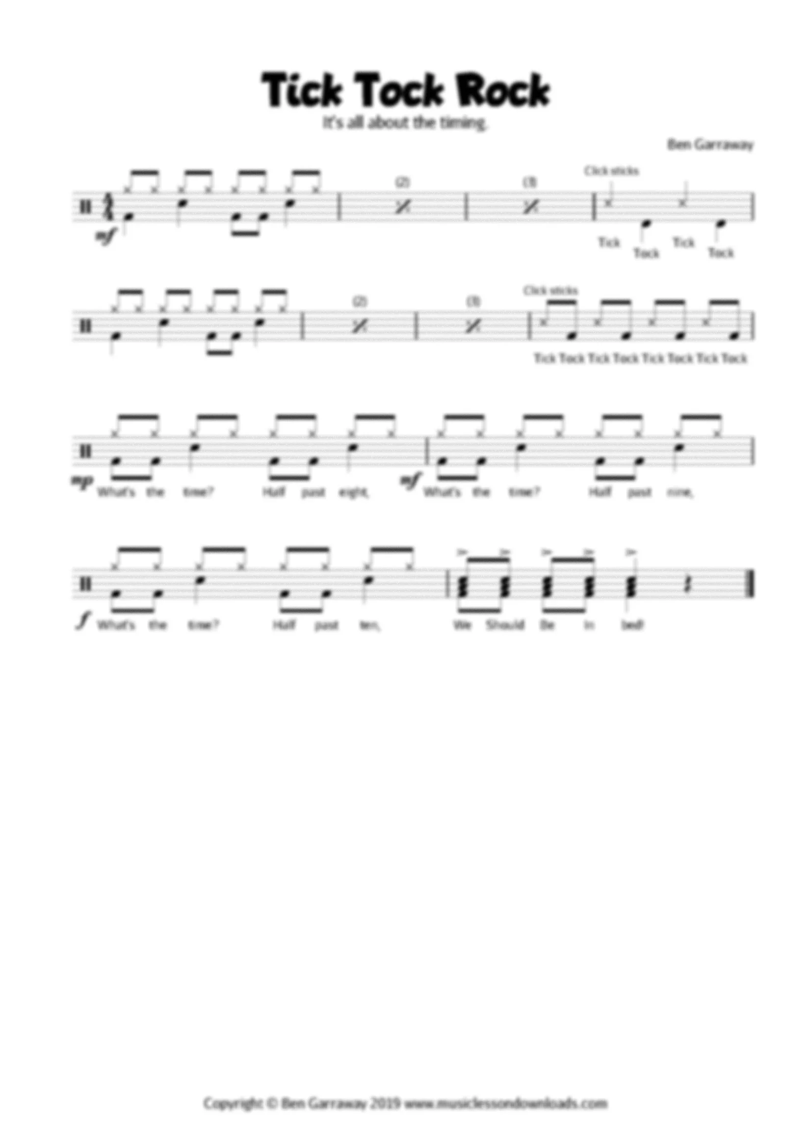 3 Short Pieces For Beginner Drum Kit - Beginner/Pre Grade 1