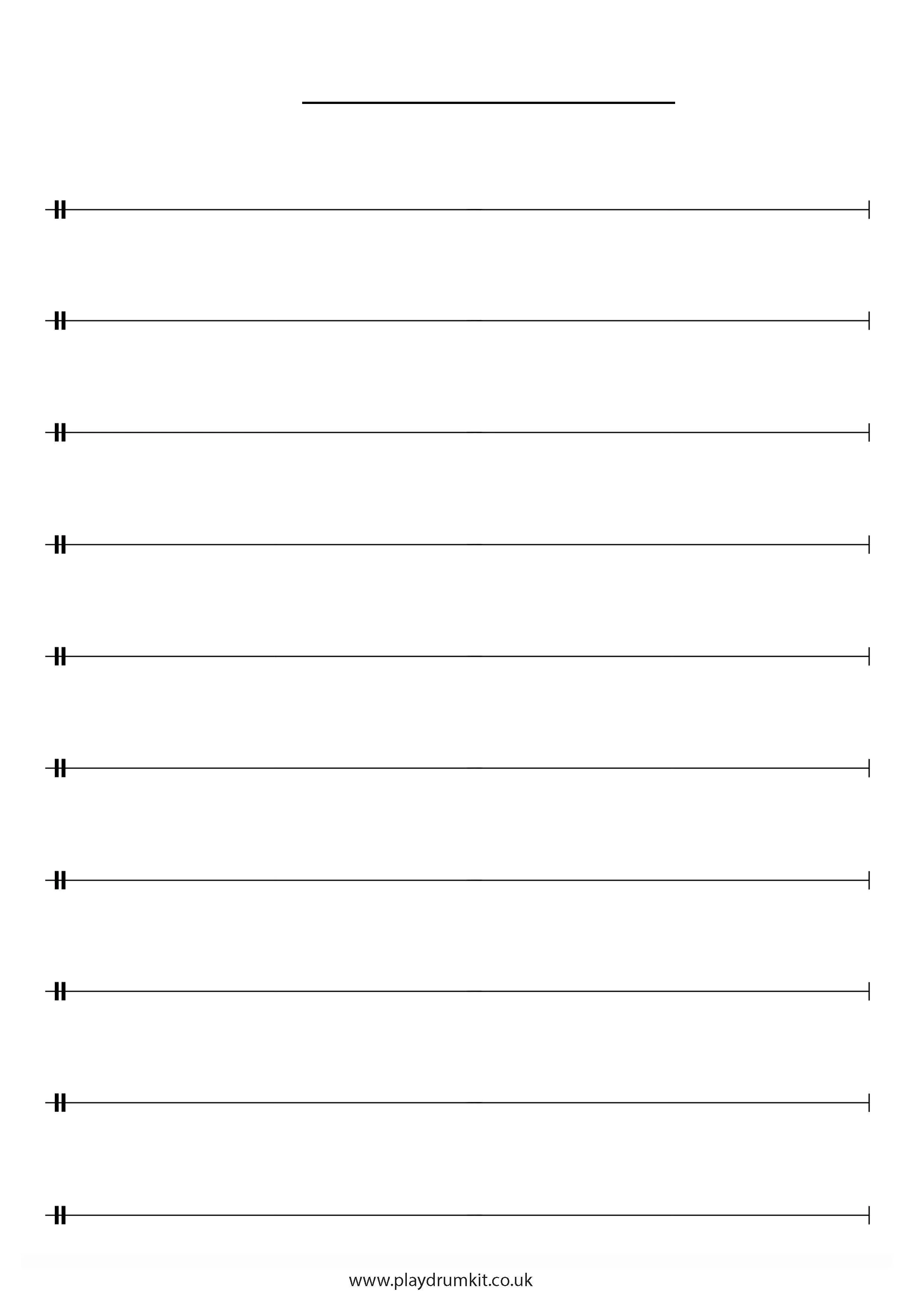 One Line Percussion Manuscript - FREE