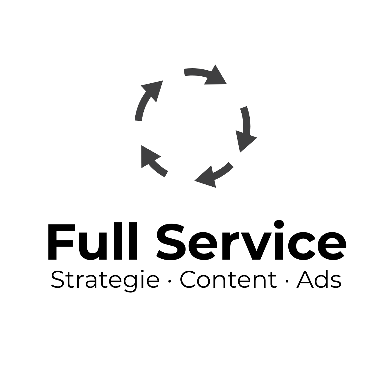Ein schwarzes Symbol mit einem Kreis in der Mitte, umgeben von acht Pfeilen, die im Uhrzeigersinn zeigen, was den Recycling- oder Zyklusprozess darstellt.