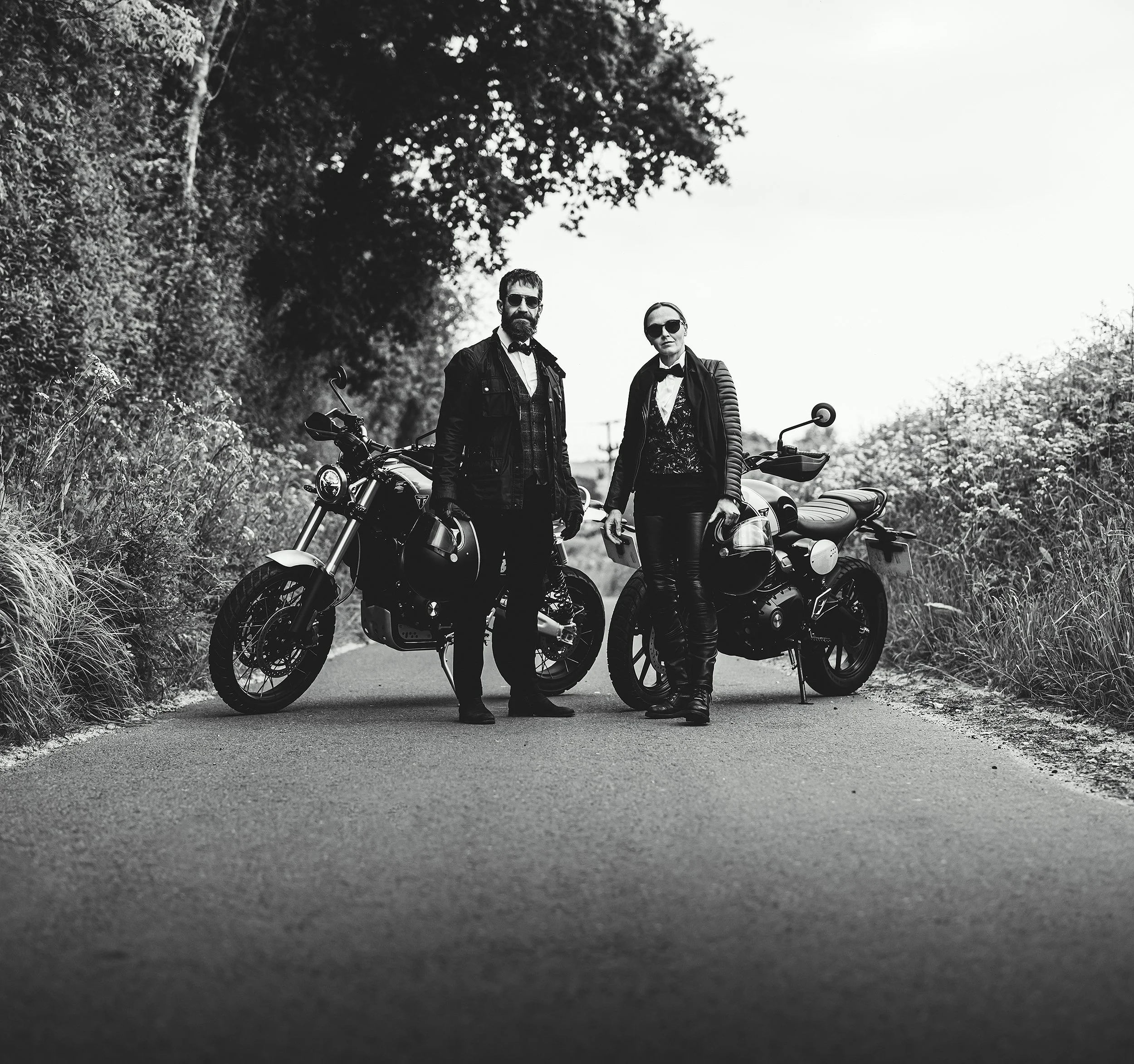 Victorian Pendleton & Louis Tinsley Portrait - Triumph Motorbikes