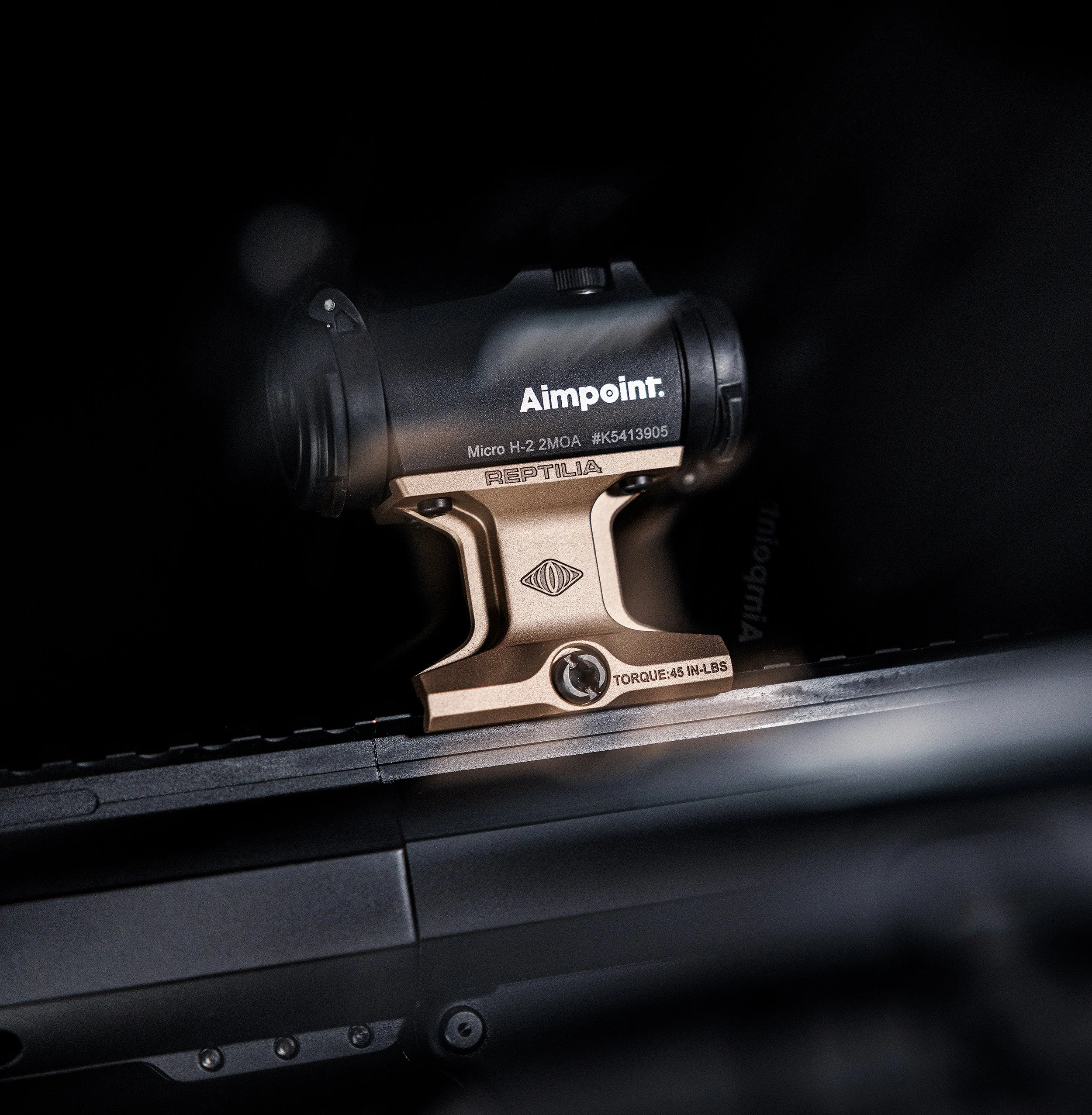Product Photography of Reptillia Mount and Aimpoint Red dot.
